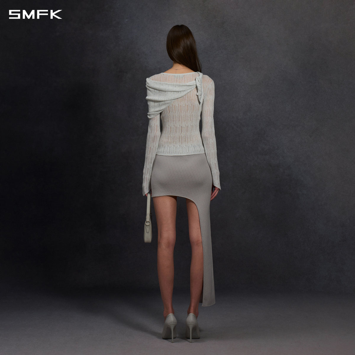 MYTH SIREN AURORA EVENING STYLIST SLIM KNIT SHIRT/METALLIC YARN AURORA SLIVER