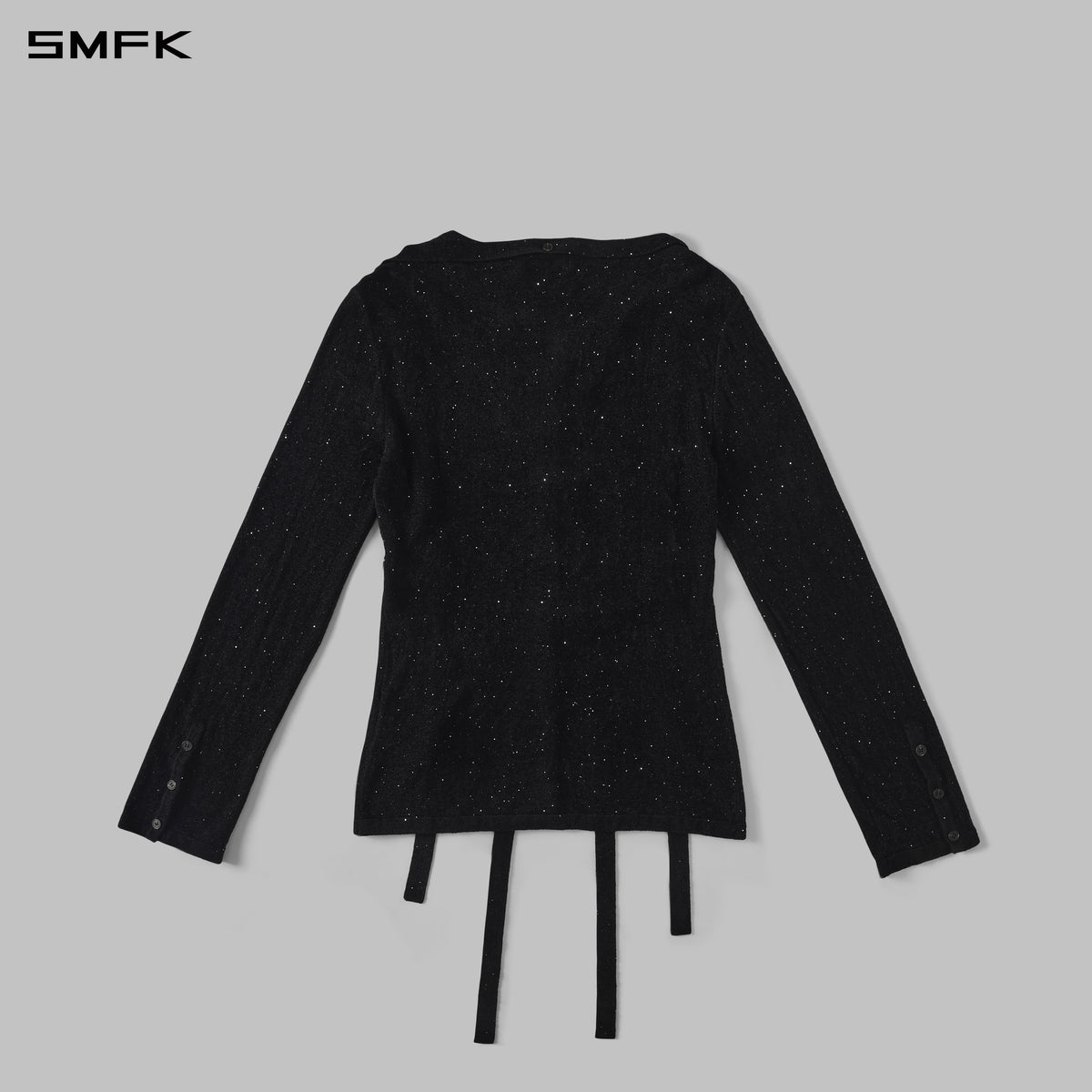 MYTH AEOLUS EVENING ROBE CREW NECK KNIT TOP/STARRY VELVET GALAXY BLACK