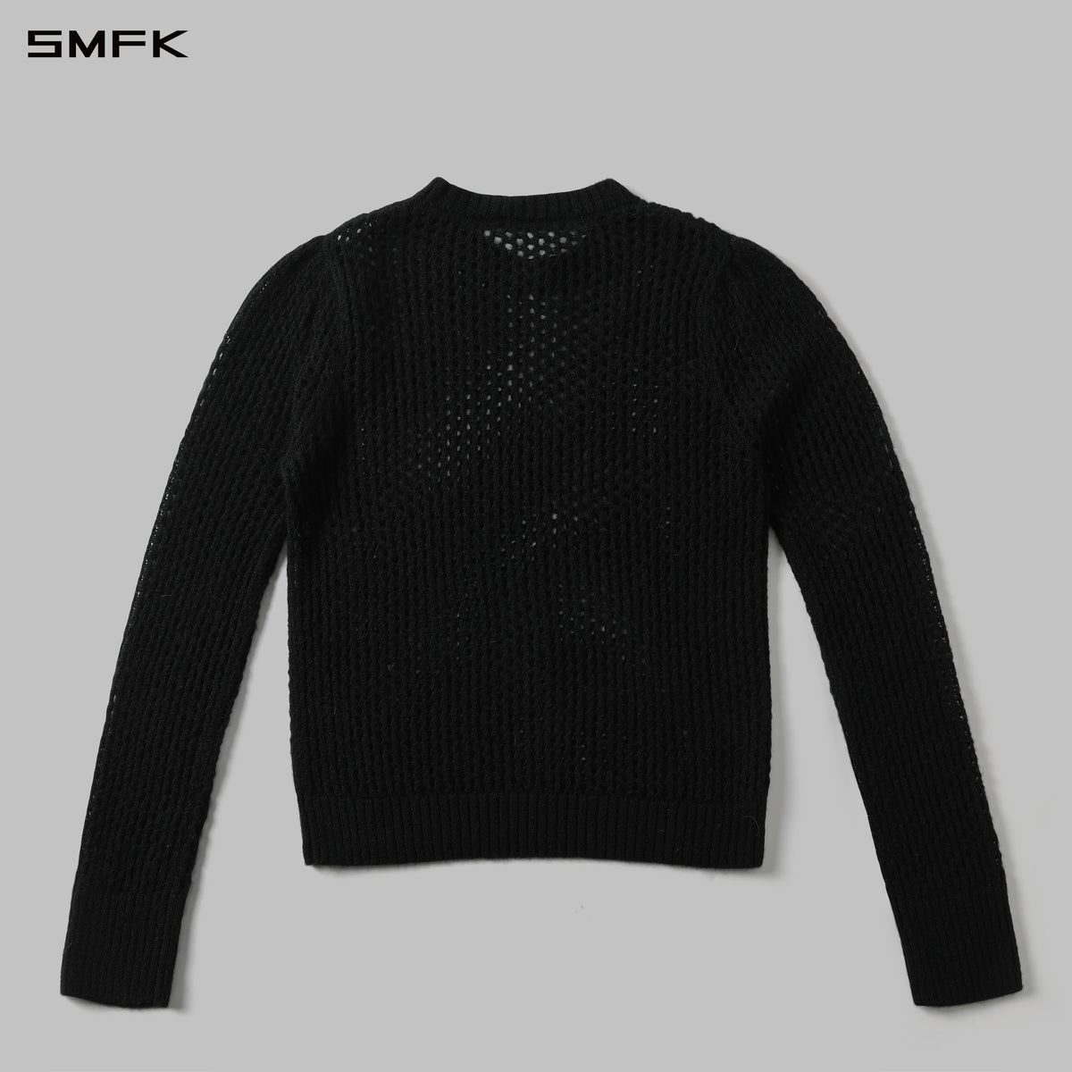 MUSE LOOSE MESH SWEATER/ALPACA FIBER+WOOL+NYLON CHARCOAL BLACK