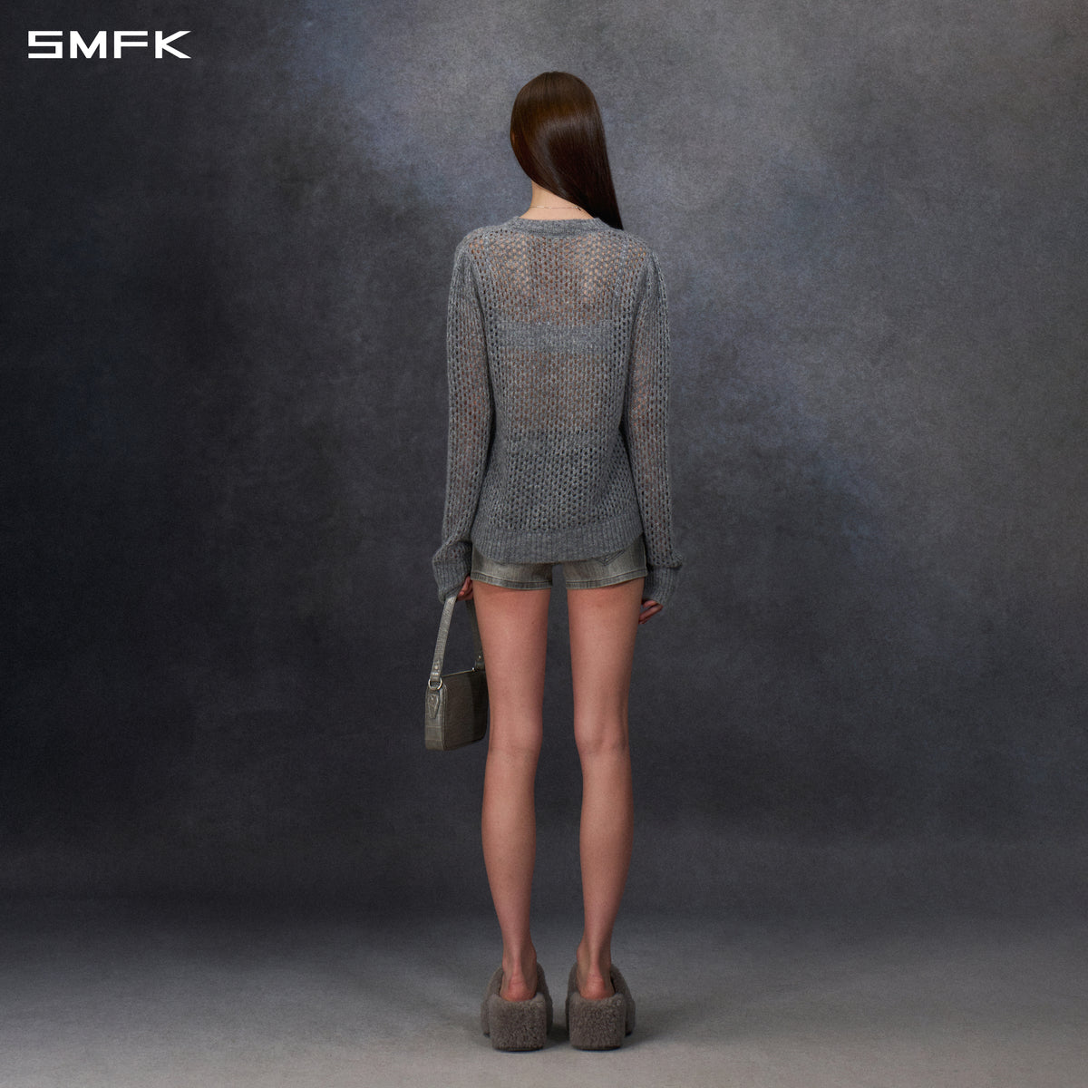 MUSE LOOSE MESH SWEATER/ALPACA FIBER+WOOL+NYLON WOOL GREY