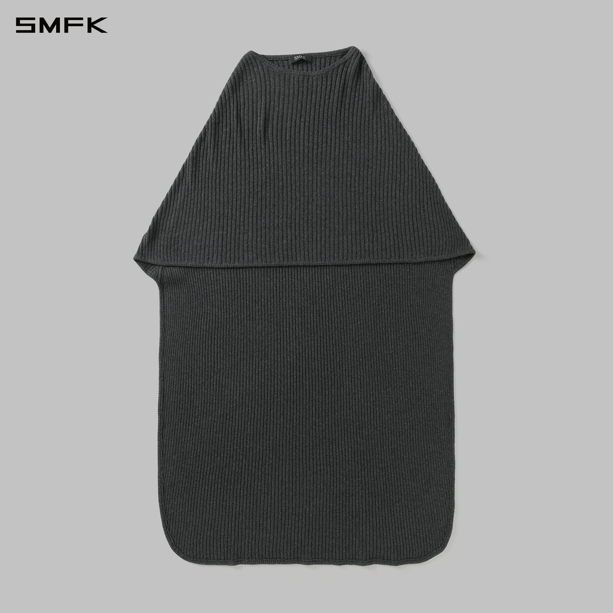 MOROCCAN KNIT WRAP/COTTON+WOOL/U CHARCOAL BLACK
