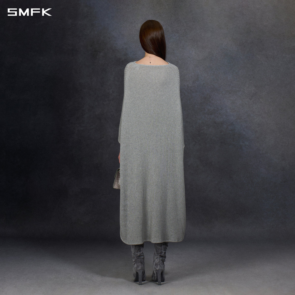MOROCCAN KNIT WRAP/COTTON+WOOL/U GLACIER GREY