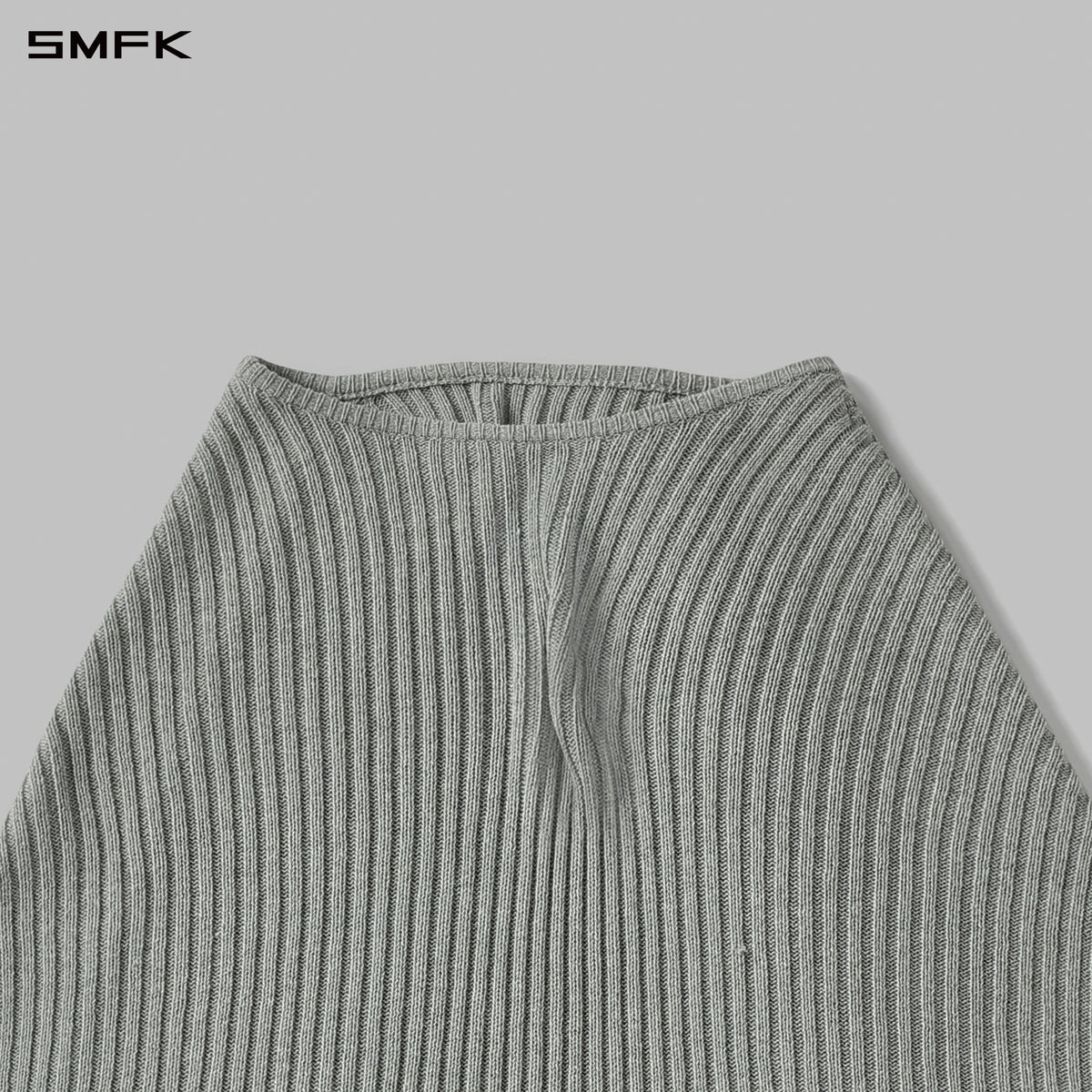 MOROCCAN KNIT WRAP/COTTON+WOOL/U GLACIER GREY