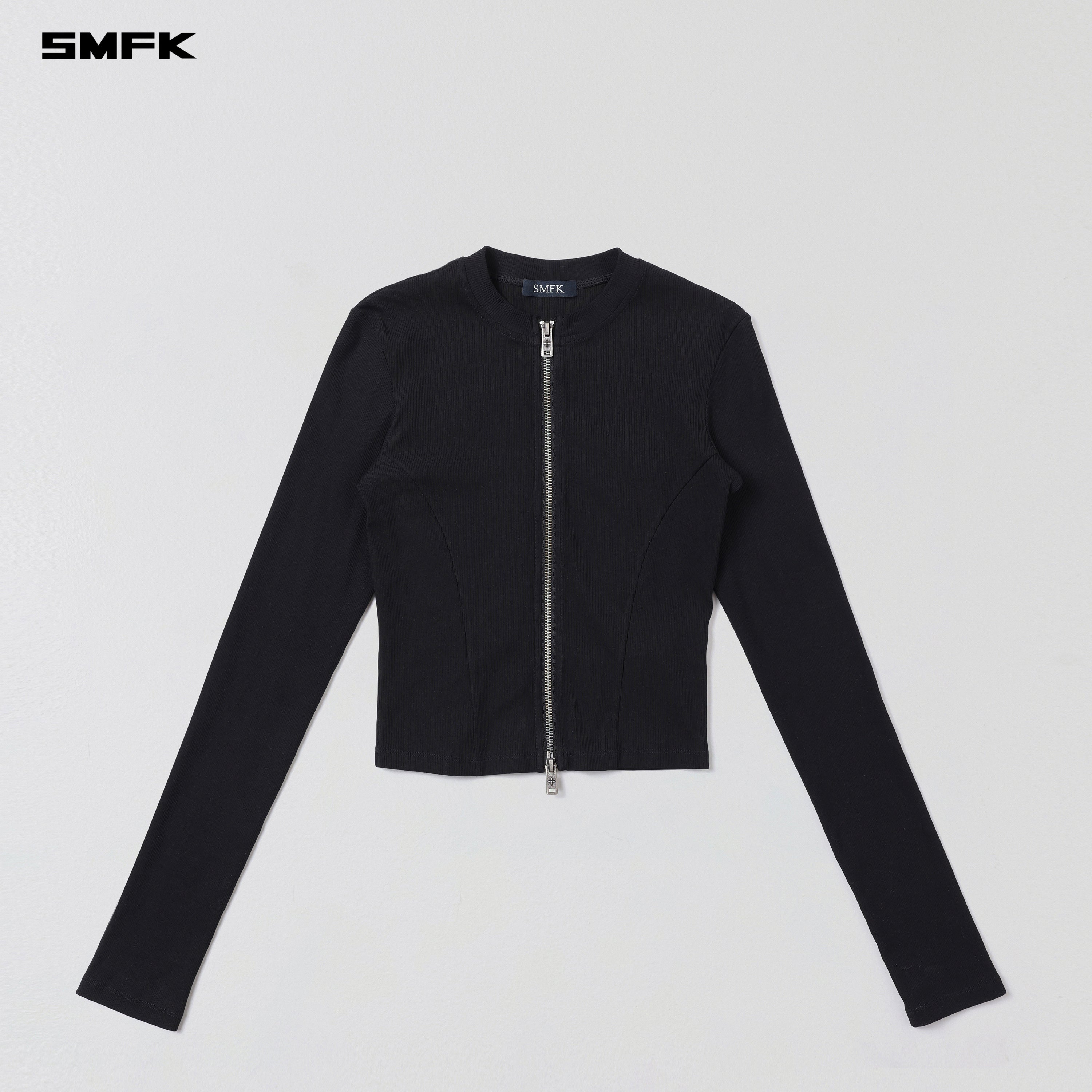 VINTAGE NOMADIC SILK ZIP PULLOVER/SILK COTTON WILD BLACK
