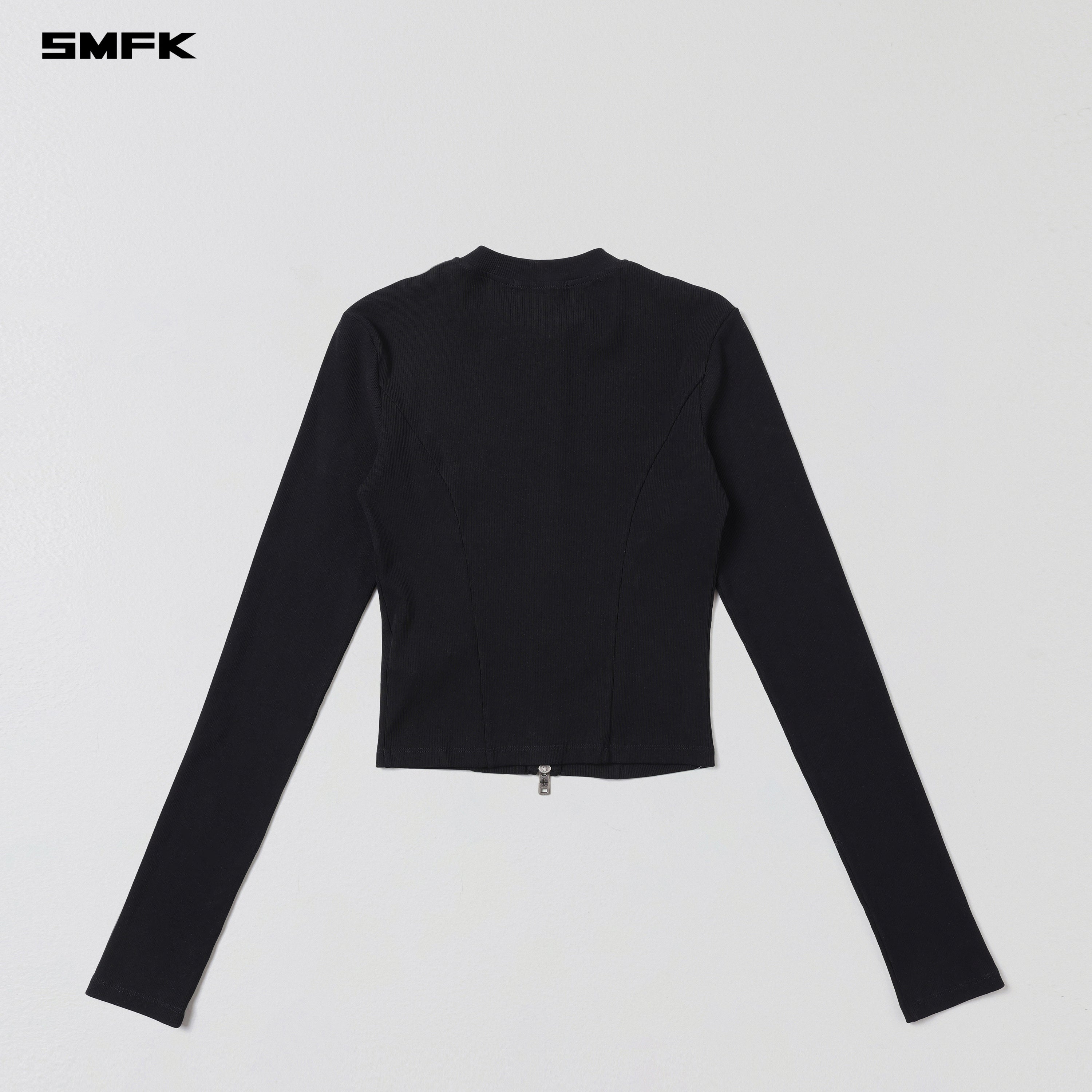 VINTAGE NOMADIC SILK ZIP PULLOVER/SILK COTTON WILD BLACK