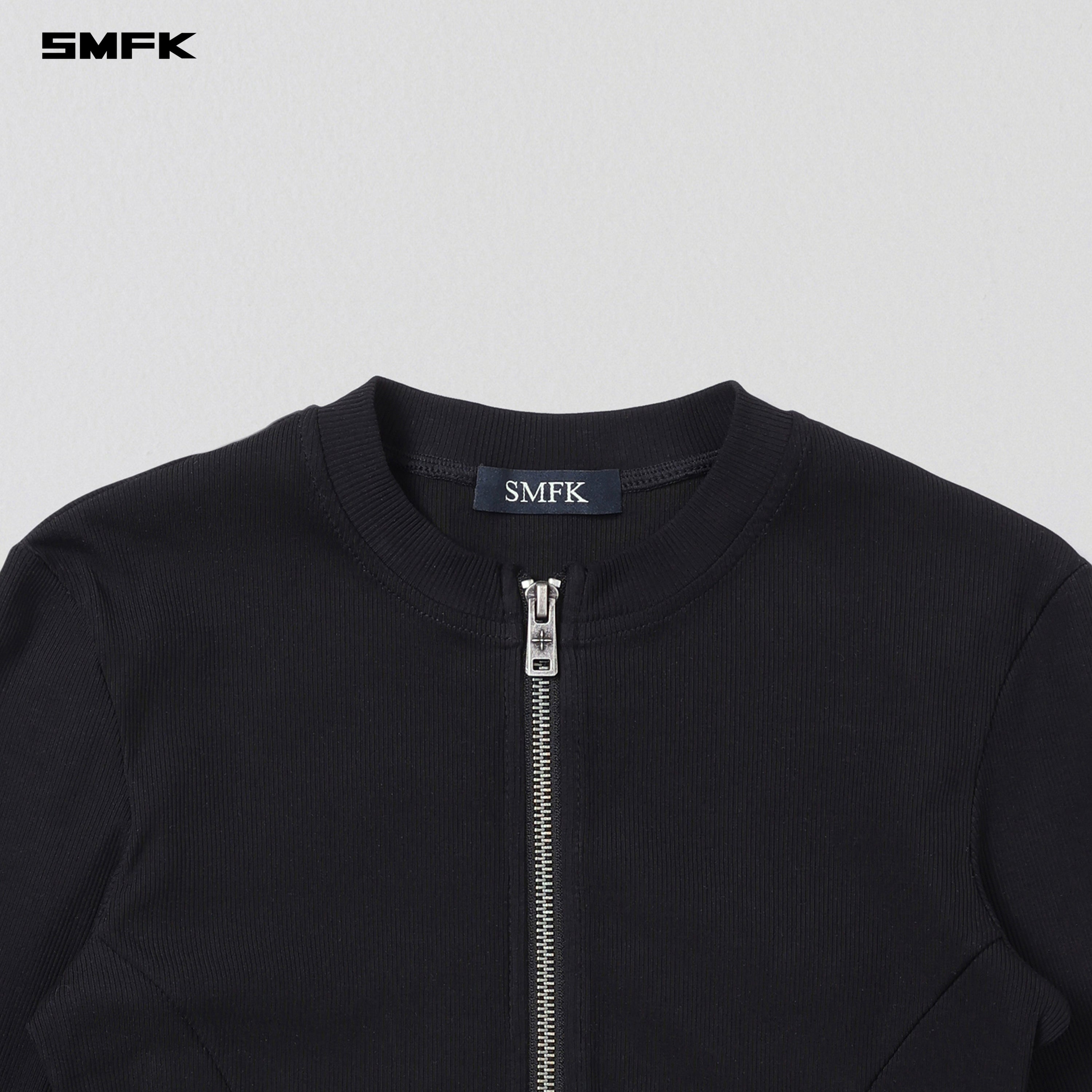 VINTAGE NOMADIC SILK ZIP PULLOVER/SILK COTTON WILD BLACK