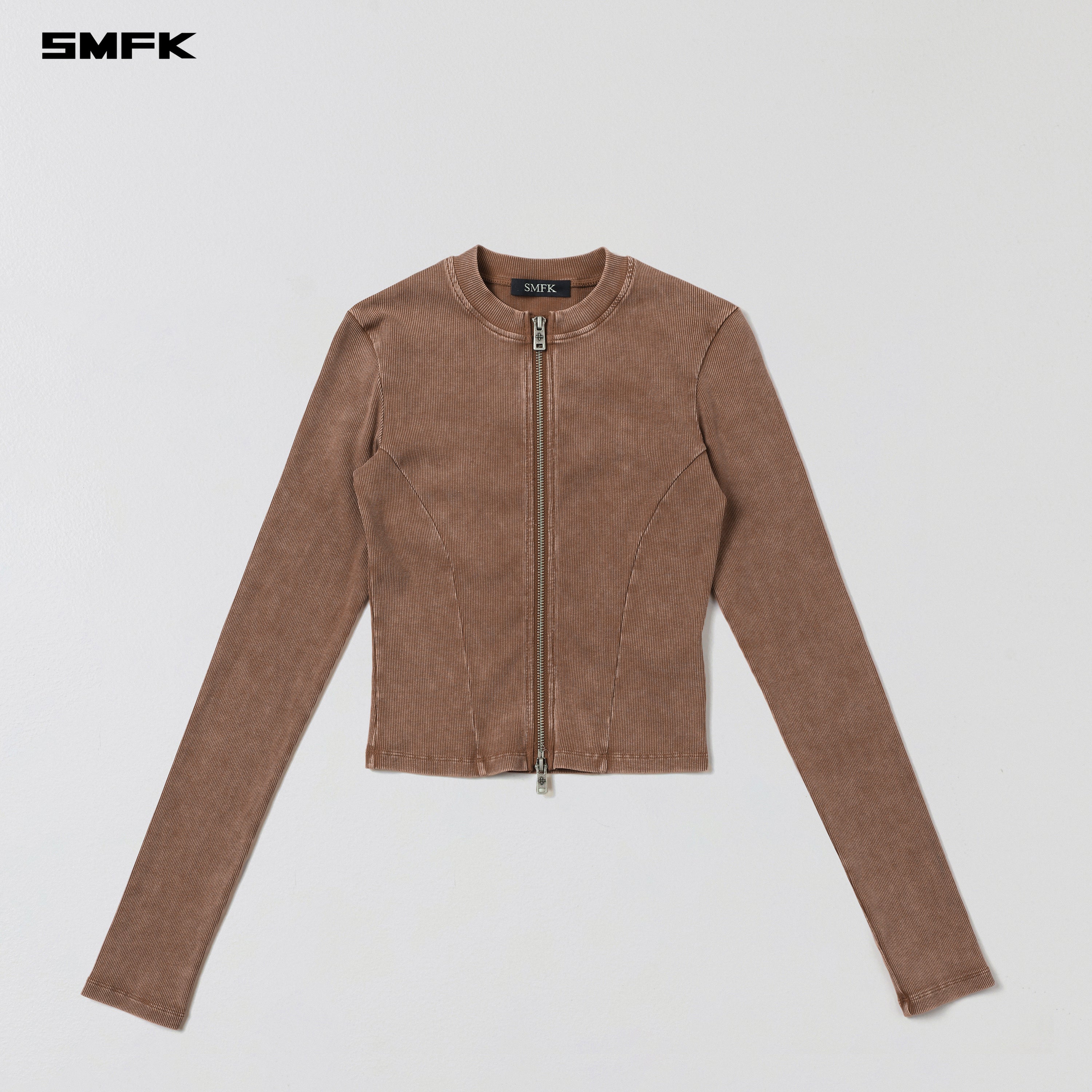VINTAGE NOMADIC SILK ZIP PULLOVER/SILK COTTON VANISH BROWN