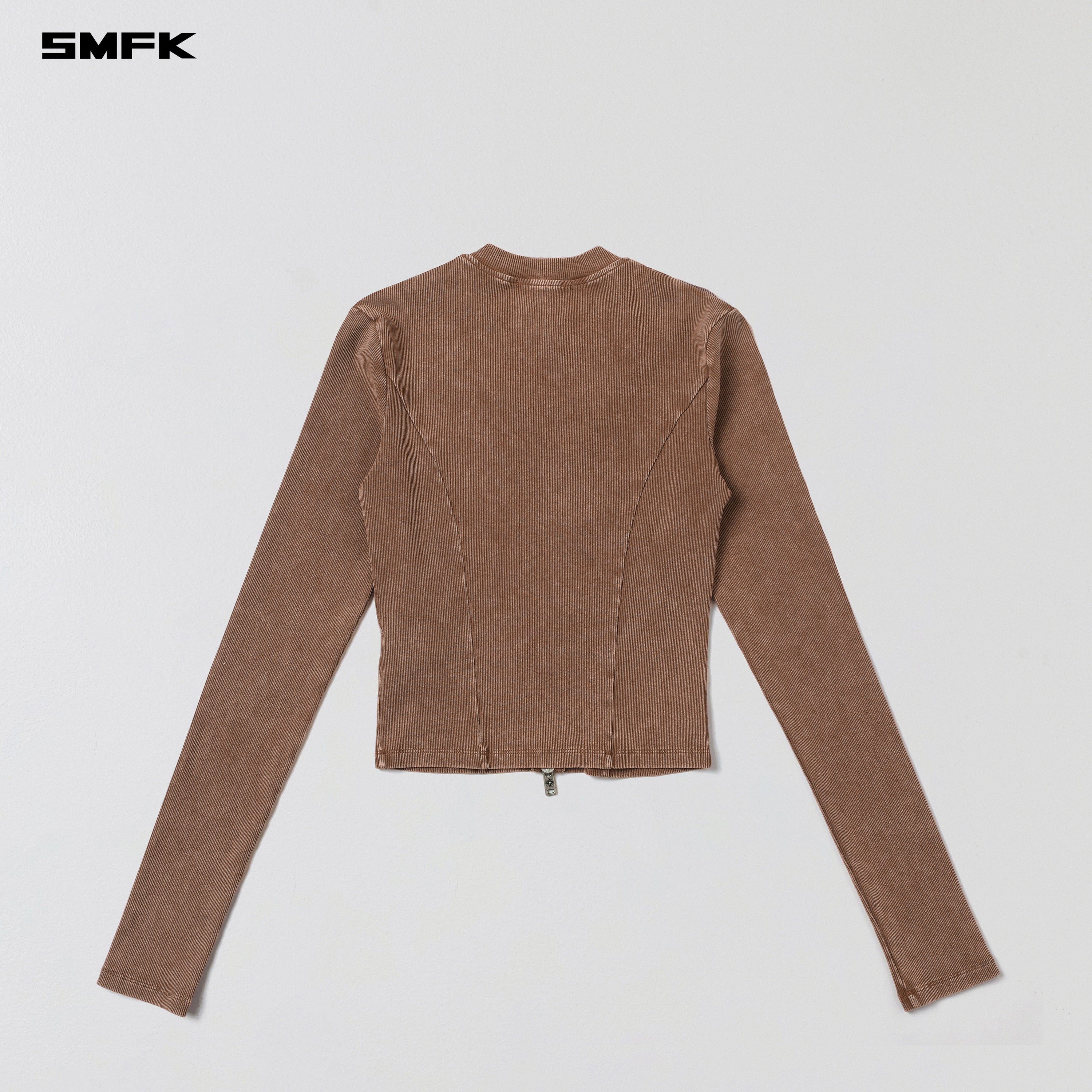 VINTAGE NOMADIC SILK ZIP PULLOVER/SILK COTTON VANISH BROWN