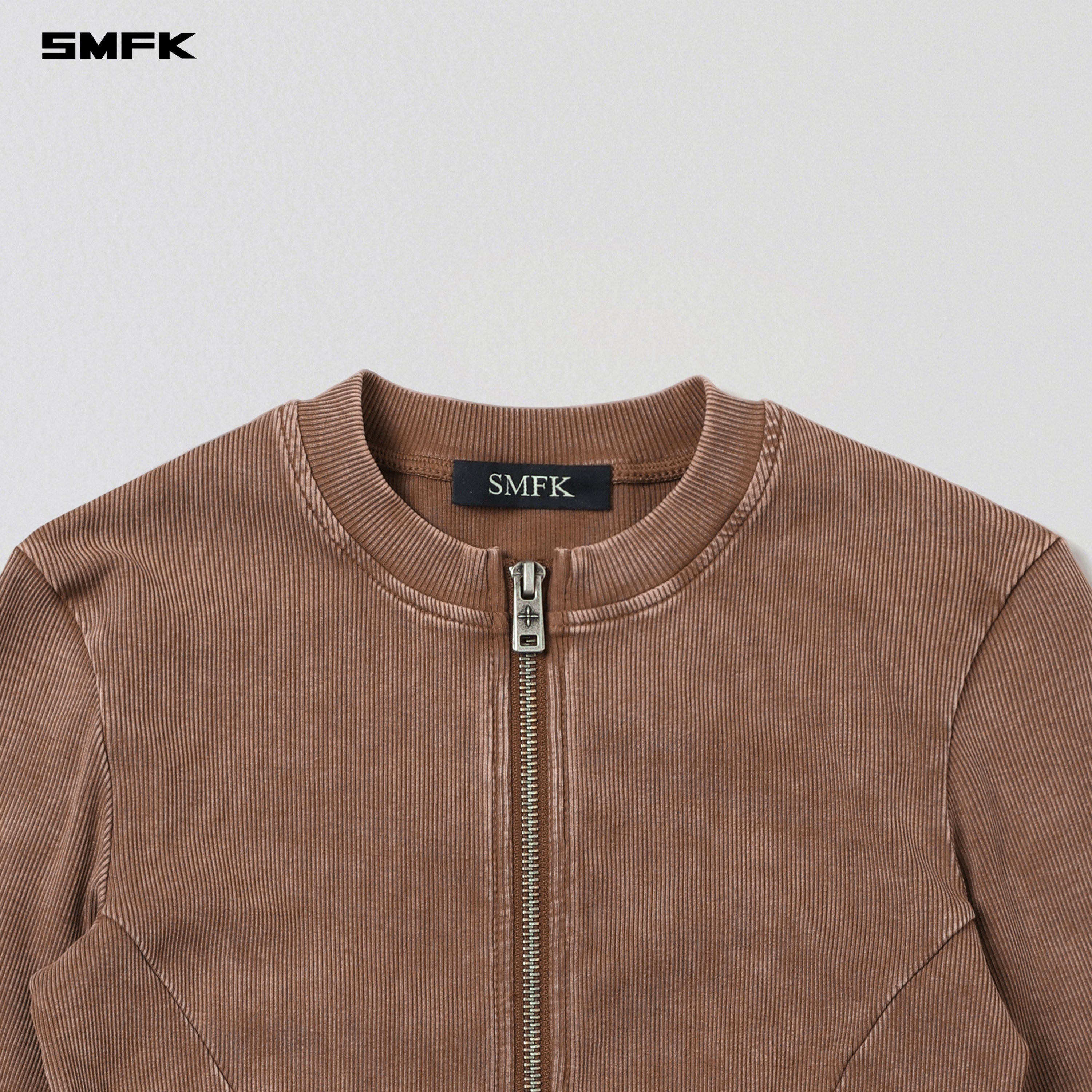 VINTAGE NOMADIC SILK ZIP PULLOVER/SILK COTTON VANISH BROWN