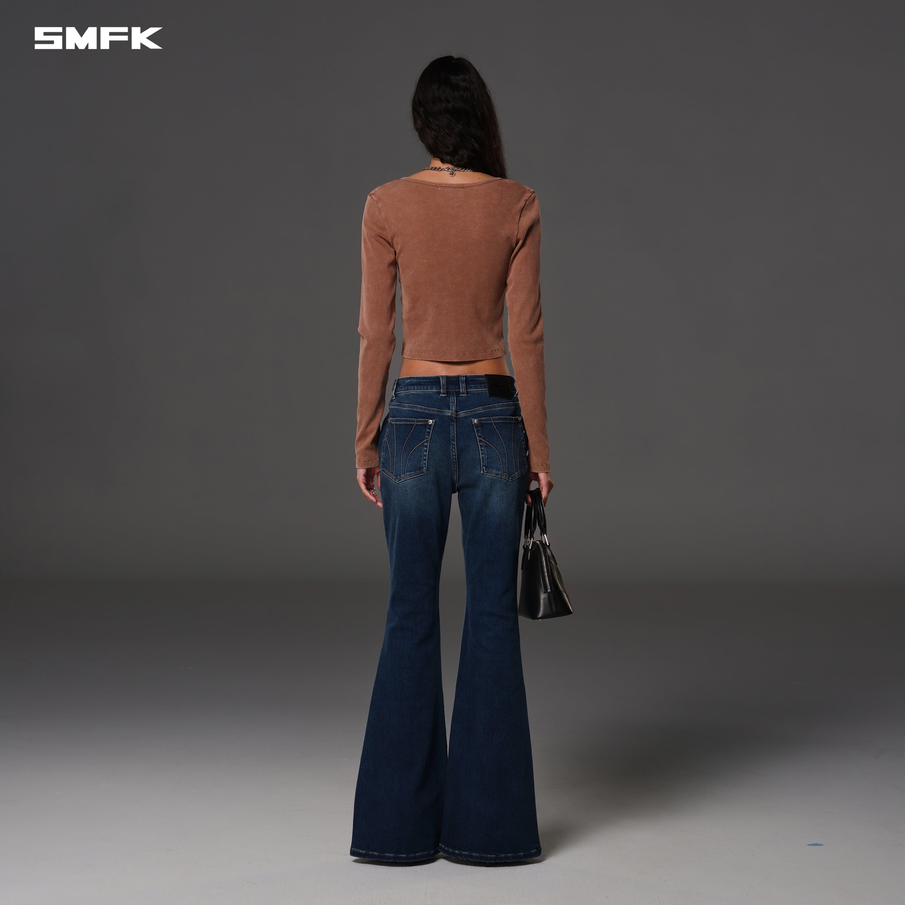 VINTAGE NOMADIC SLIM ZIP PULLOVER/LONG-STAPLE COTTON VANISH BROWN