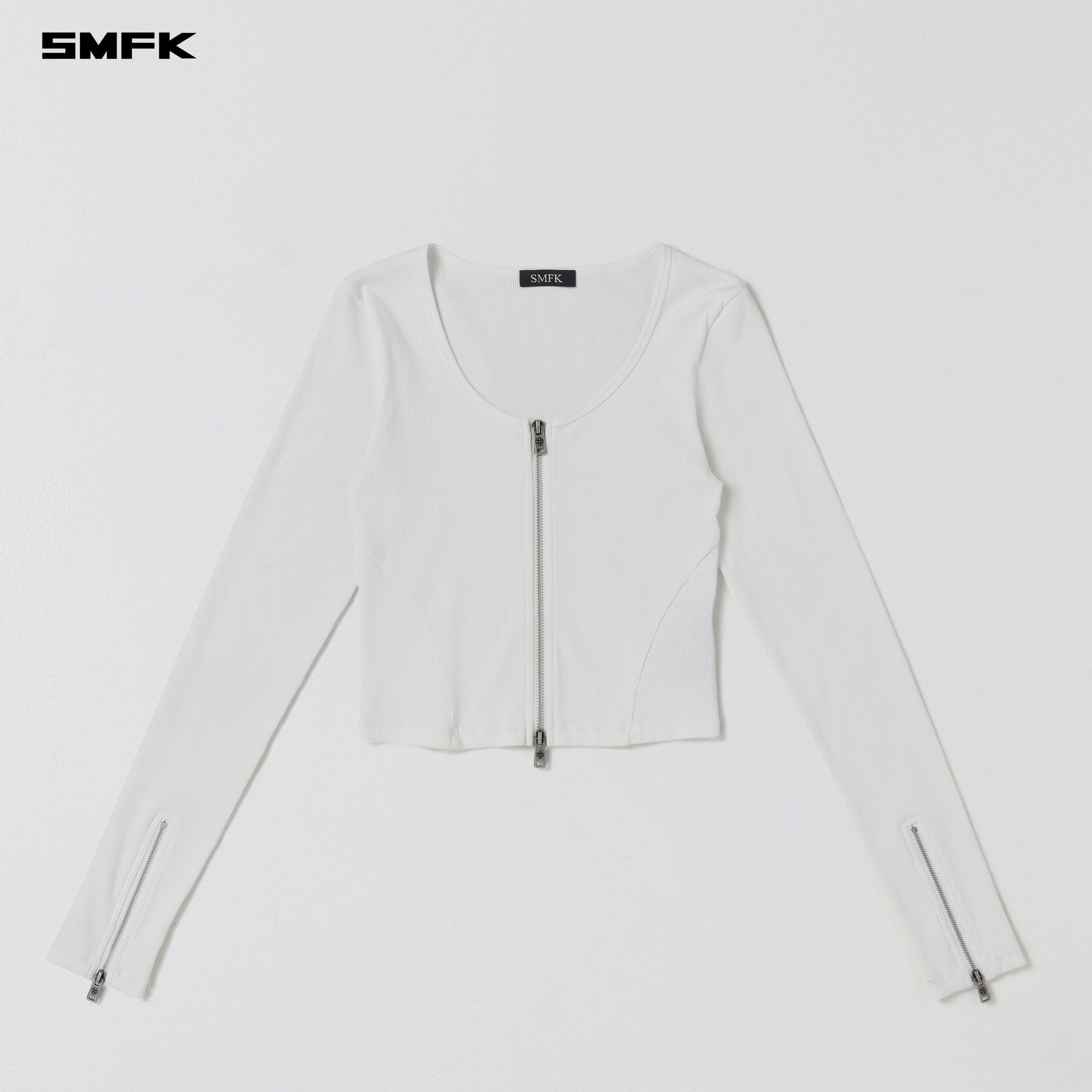 VINTAGE NOMADIC SLIM ZIP PULLOVER/LONG-STAPLE COTTON CLOUD WHITE