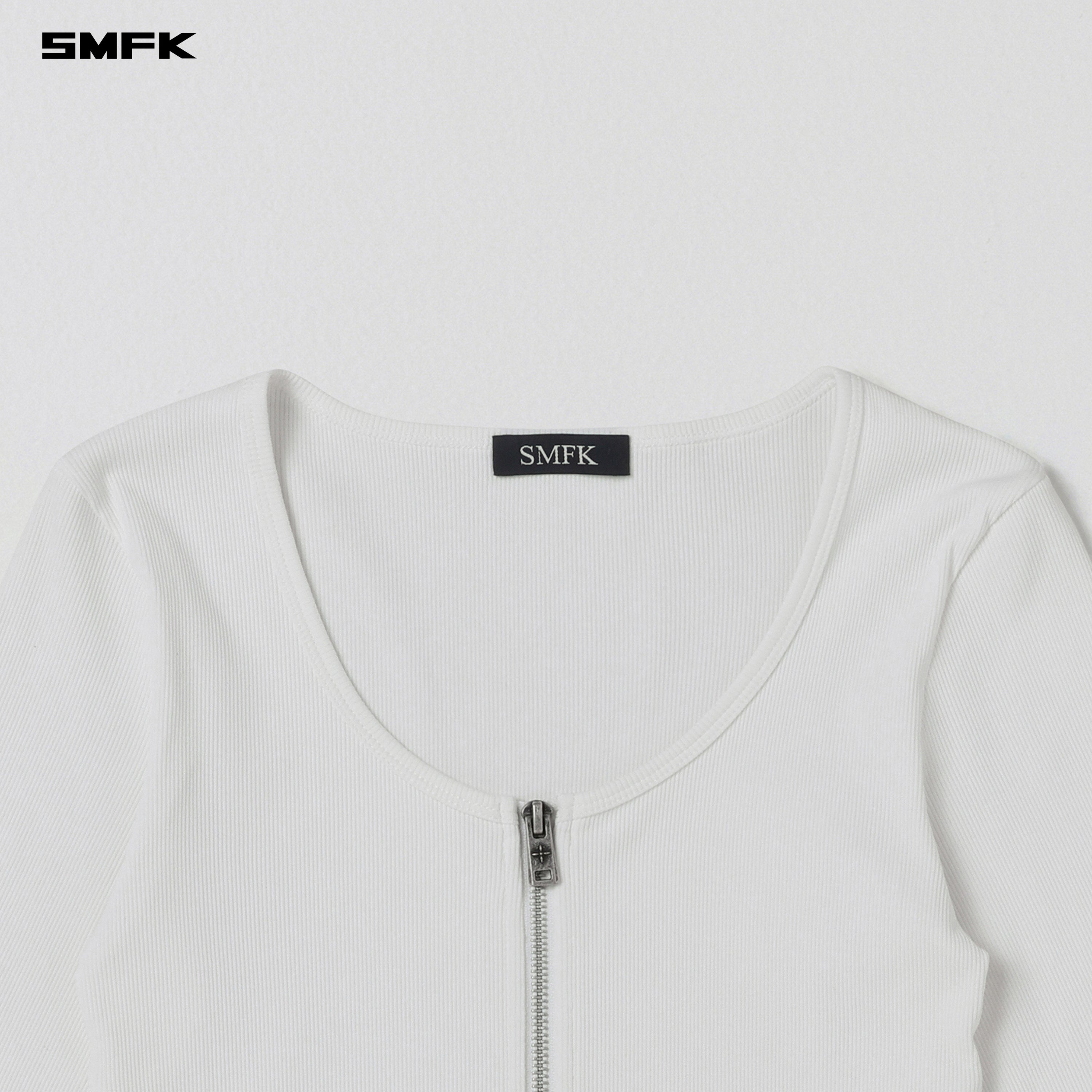 VINTAGE NOMADIC SLIM ZIP PULLOVER/LONG-STAPLE COTTON CLOUD WHITE