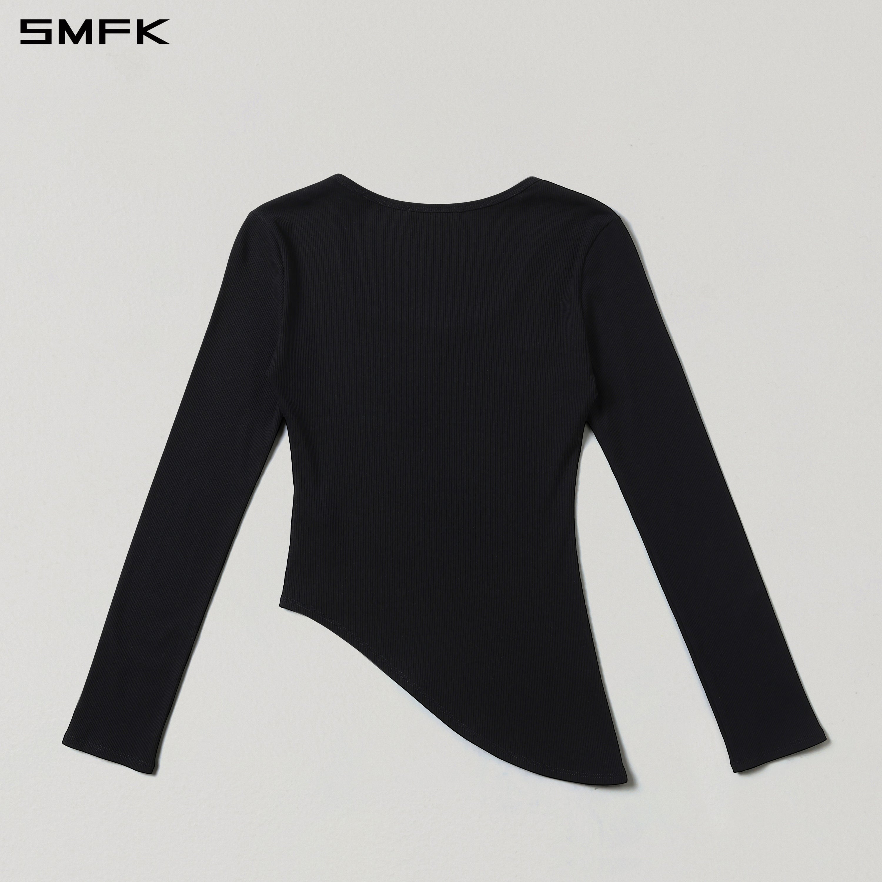 VINTAGE NOMADIC SILK ASYMMETRY PULLOVER/SILK+COTTON WILD BLACK