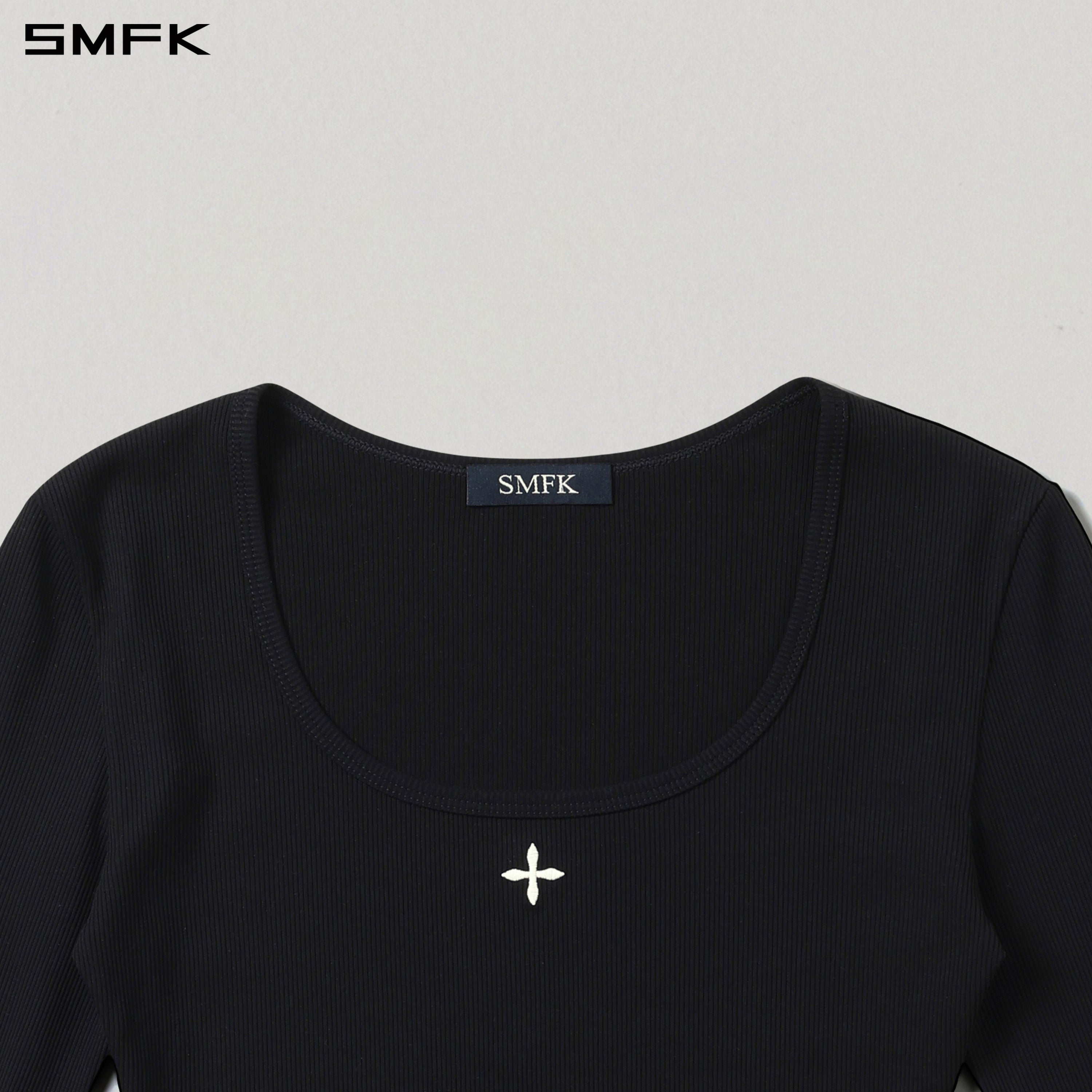 VINTAGE NOMADIC SILK ASYMMETRY PULLOVER/SILK+COTTON WILD BLACK