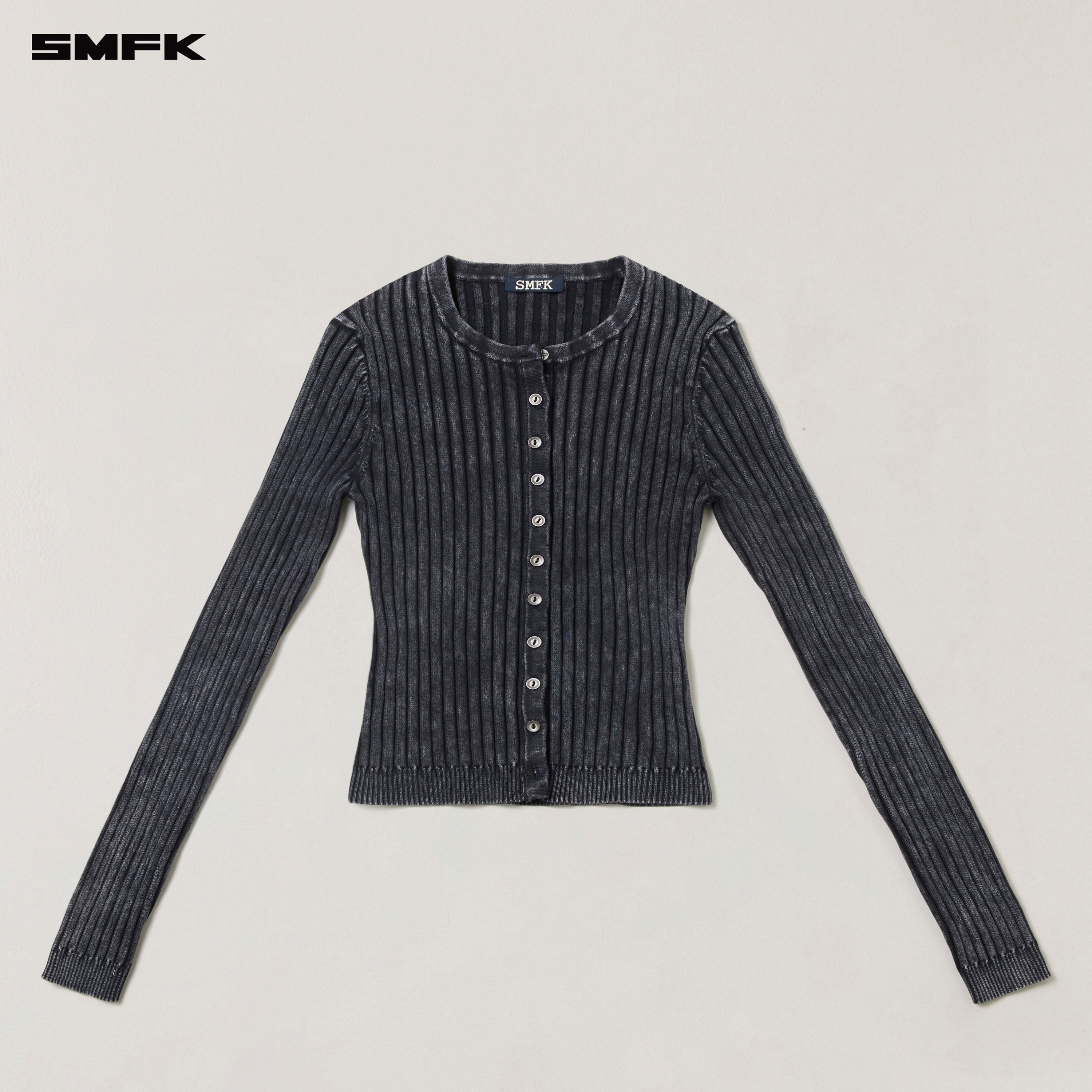 VINTAGE-SAVAGE KNIT CARDIGAN/STONE WASH VANISH BLACK