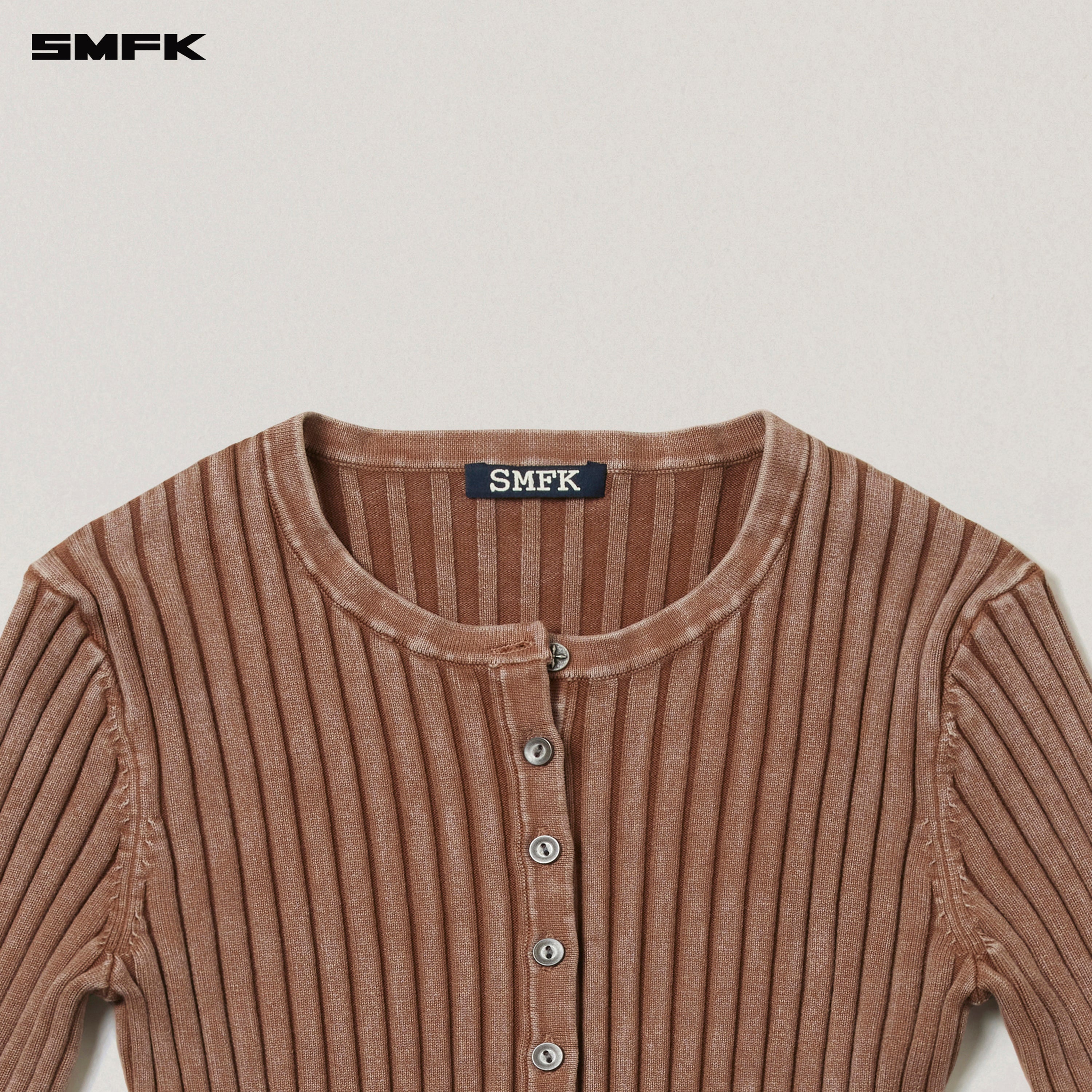 VINTAGE-SAVAGE KNIT CARDIGAN/STONE WASH VANISH BROWN