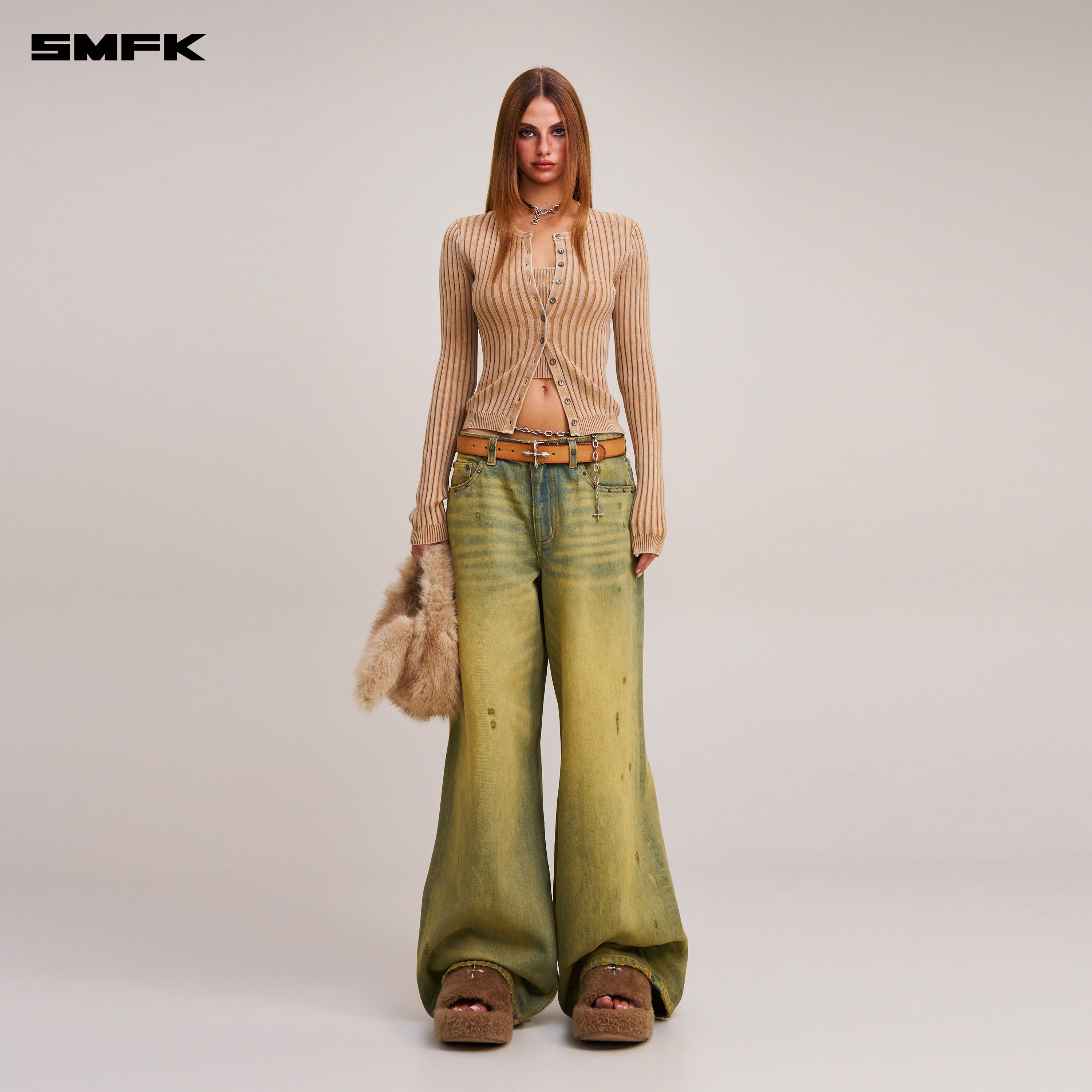 VINTAGE-SAVAGE KNIT CARDIGAN/STONE WASH VANISH SAND