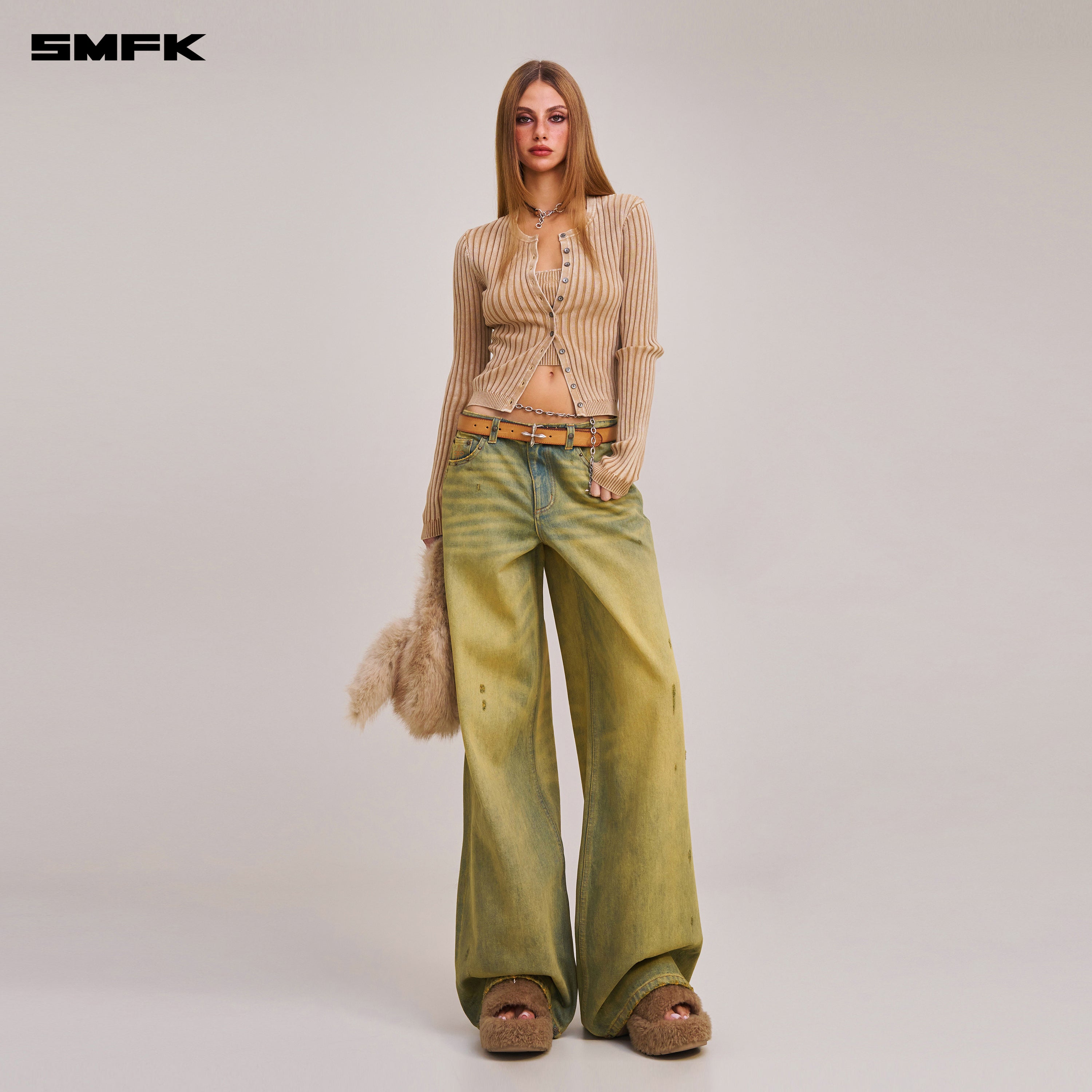 VINTAGE-SAVAGE KNIT CARDIGAN/STONE WASH VANISH SAND