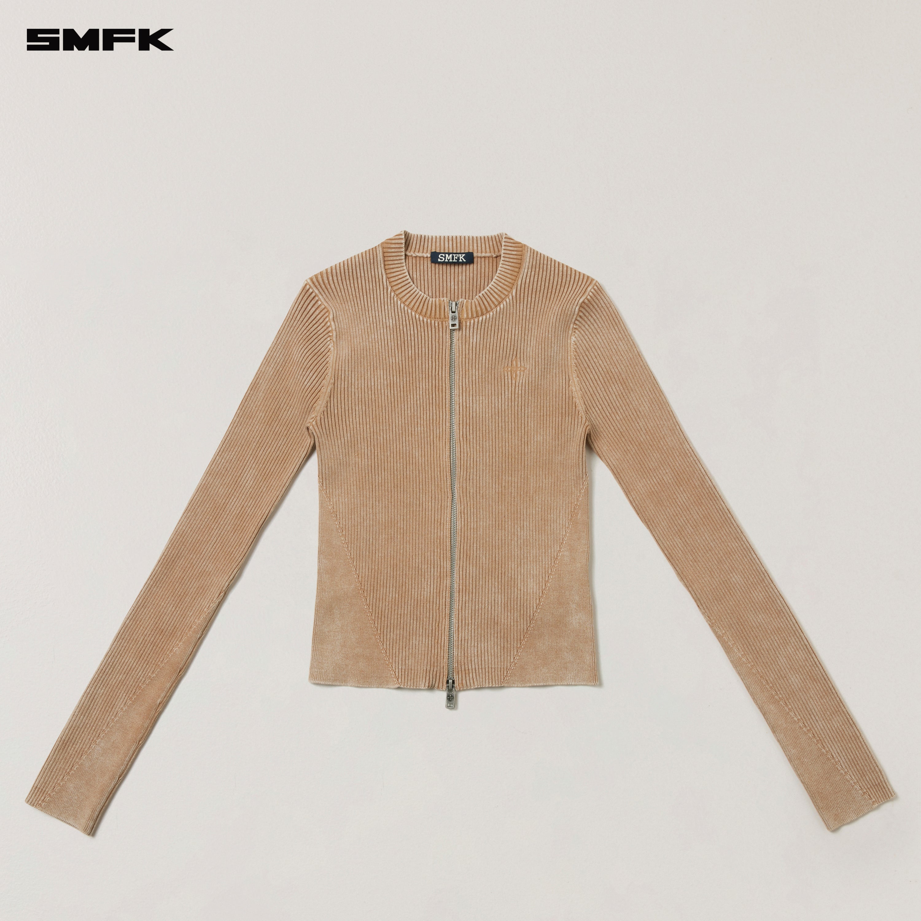 VINTAGE-SAVAGE ZIP KNIT CARDIGAN/STONE WASH VANISH SAND