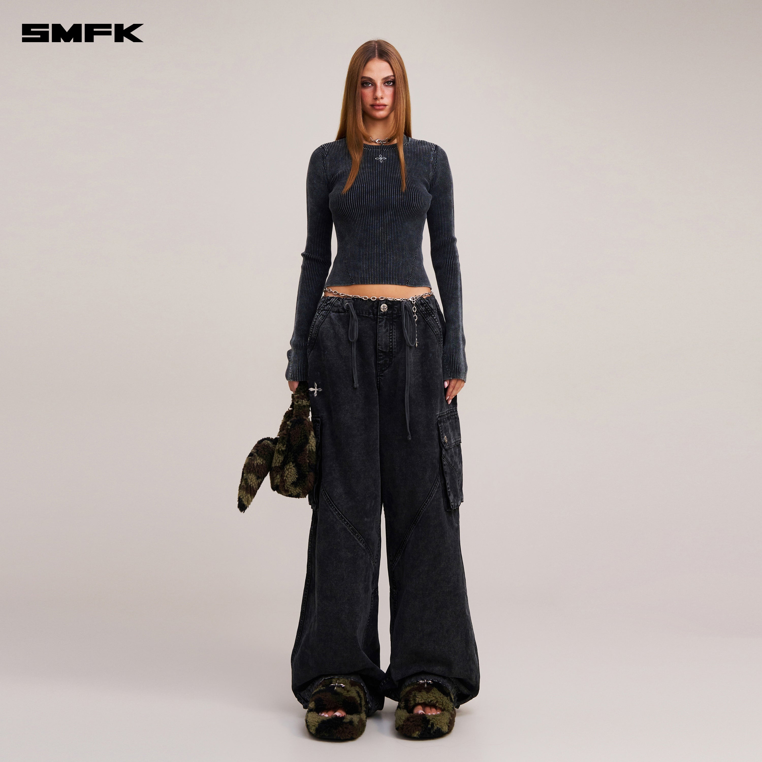 VINTAGE-SAVAGE KNIT PULLOVER/STONE WASH VANISH BLACK