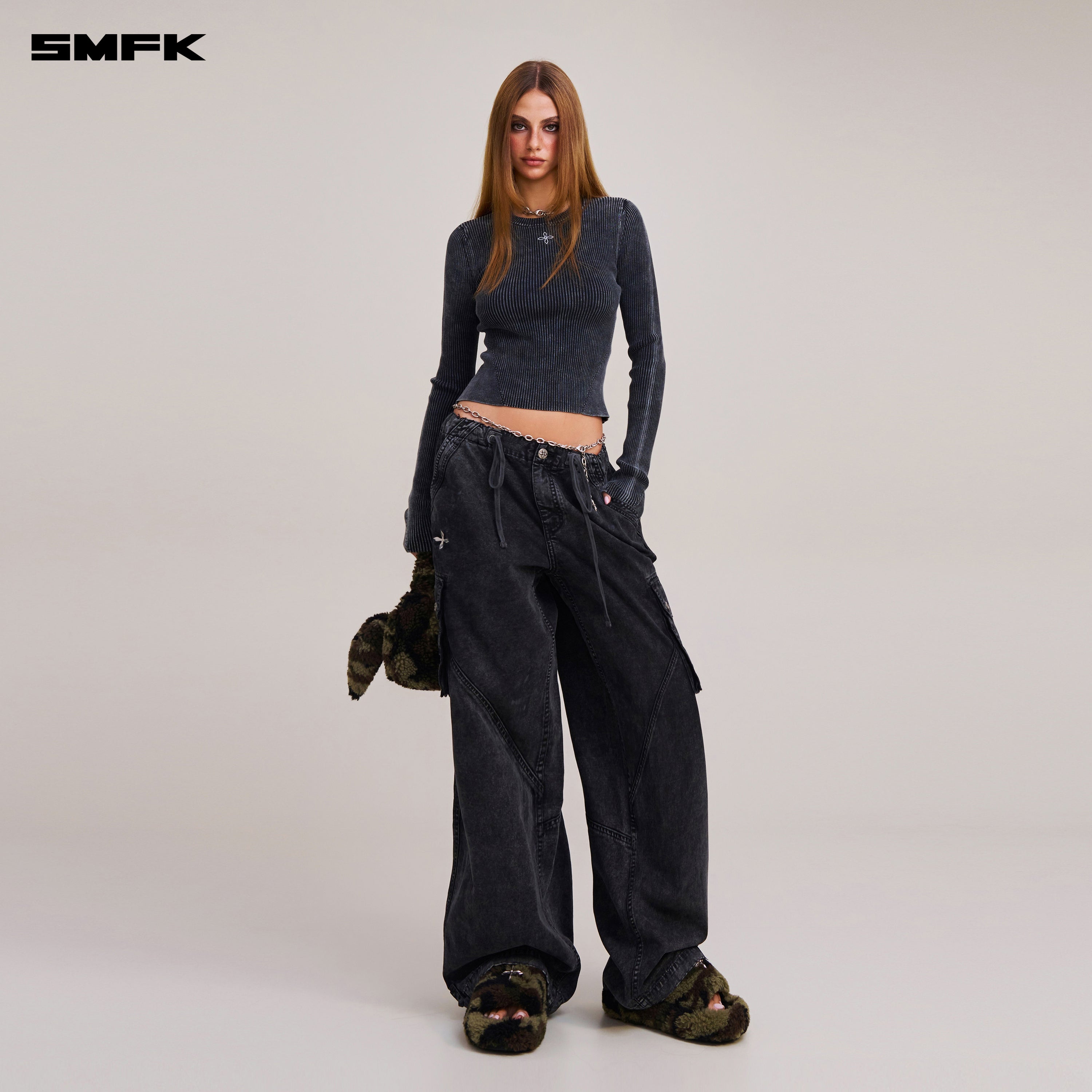 VINTAGE-SAVAGE KNIT PULLOVER/STONE WASH VANISH BLACK