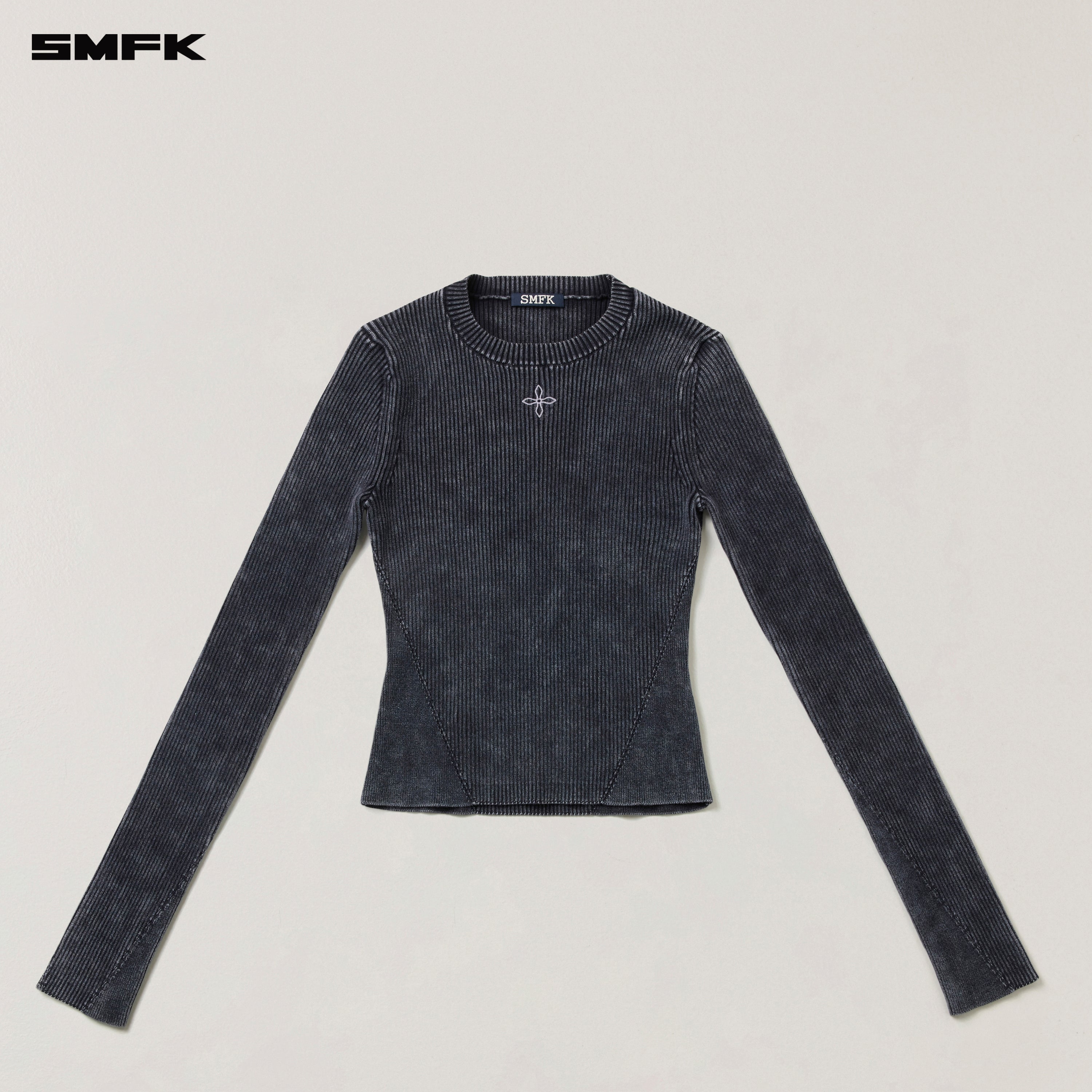 VINTAGE-SAVAGE KNIT PULLOVER/STONE WASH VANISH BLACK