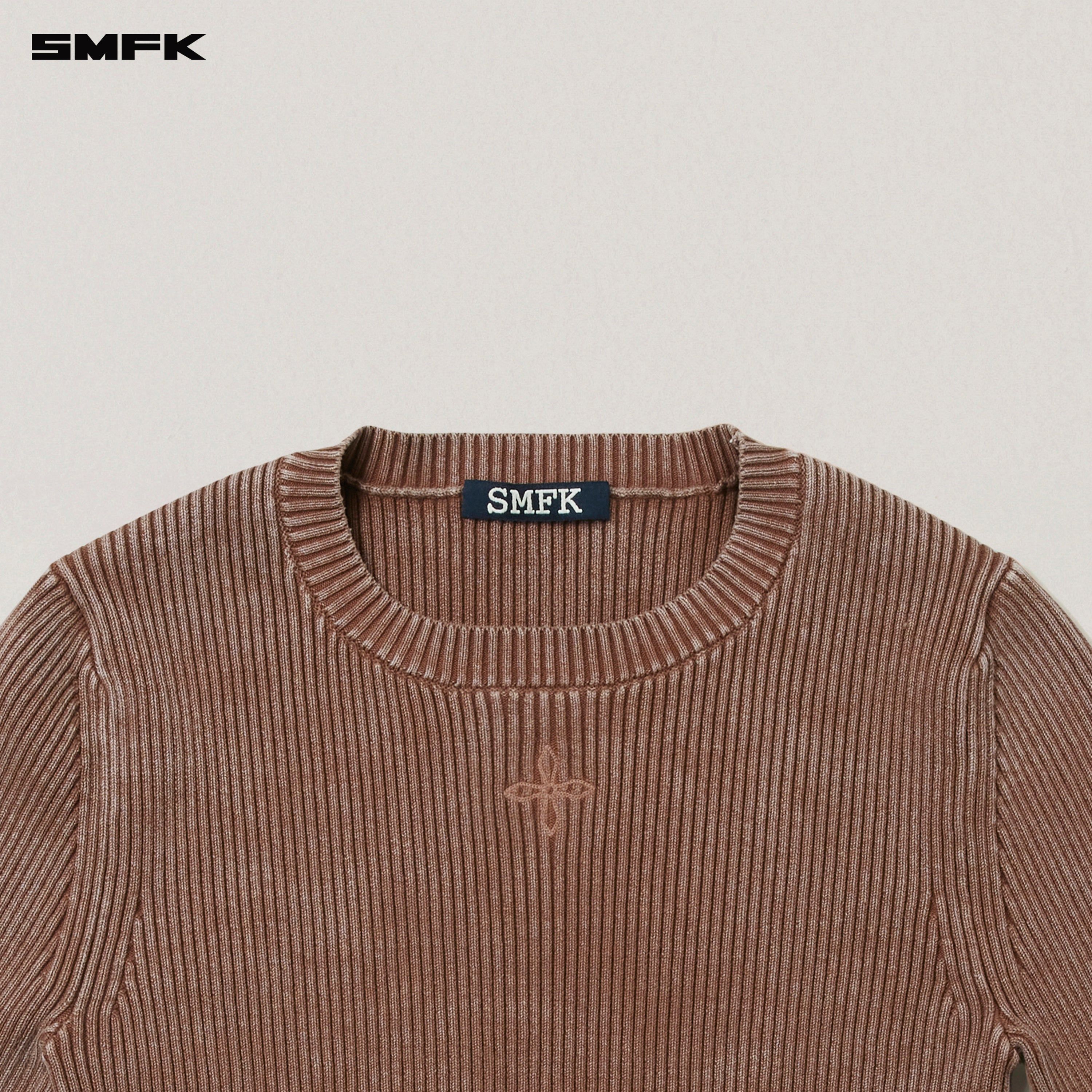 VINTAGE-SAVAGE KNIT PULLOVER/STONE WASH VANISH BROWN
