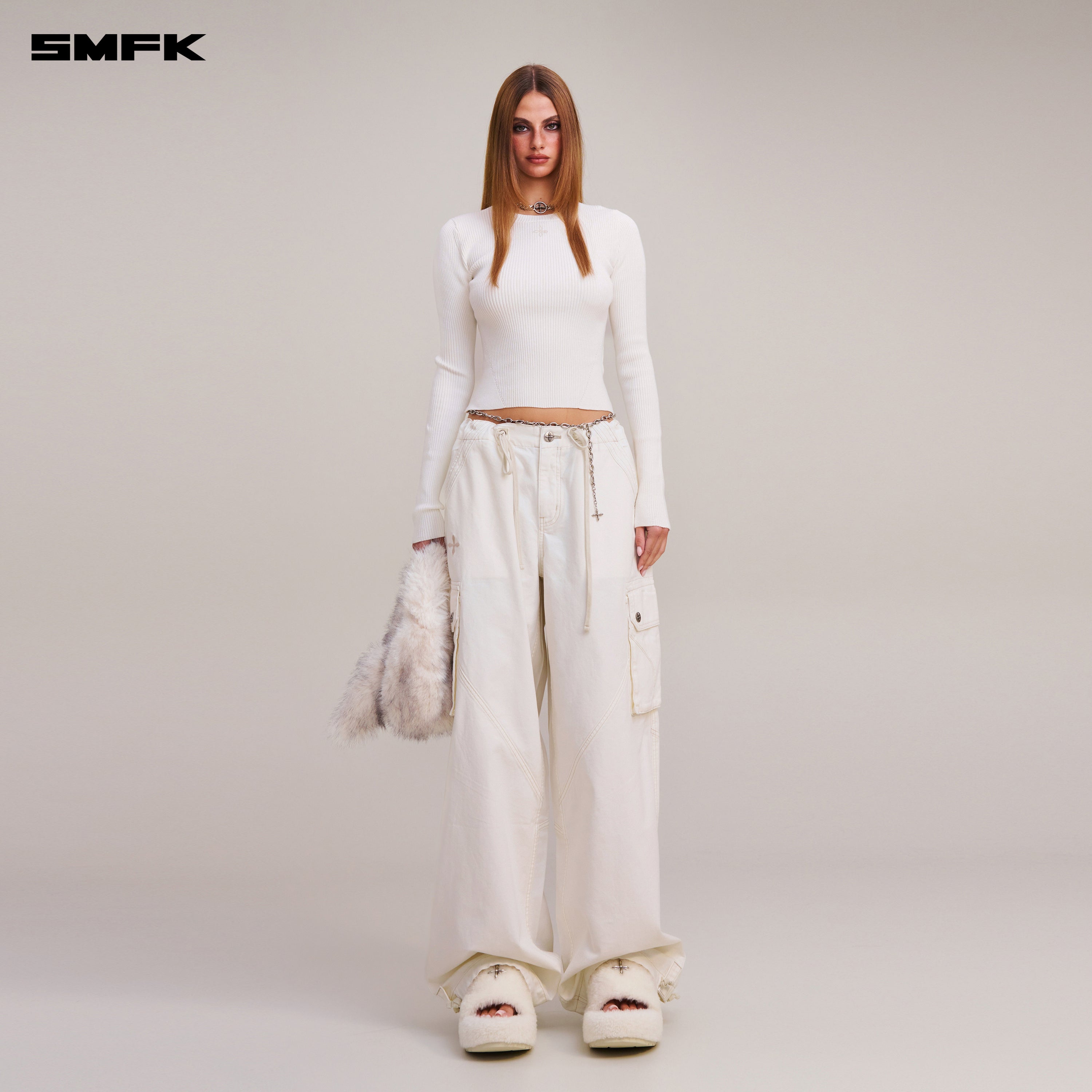 VINTAGE-SAVAGE KNIT PULLOVER/STONE WASH VANISH WHITE