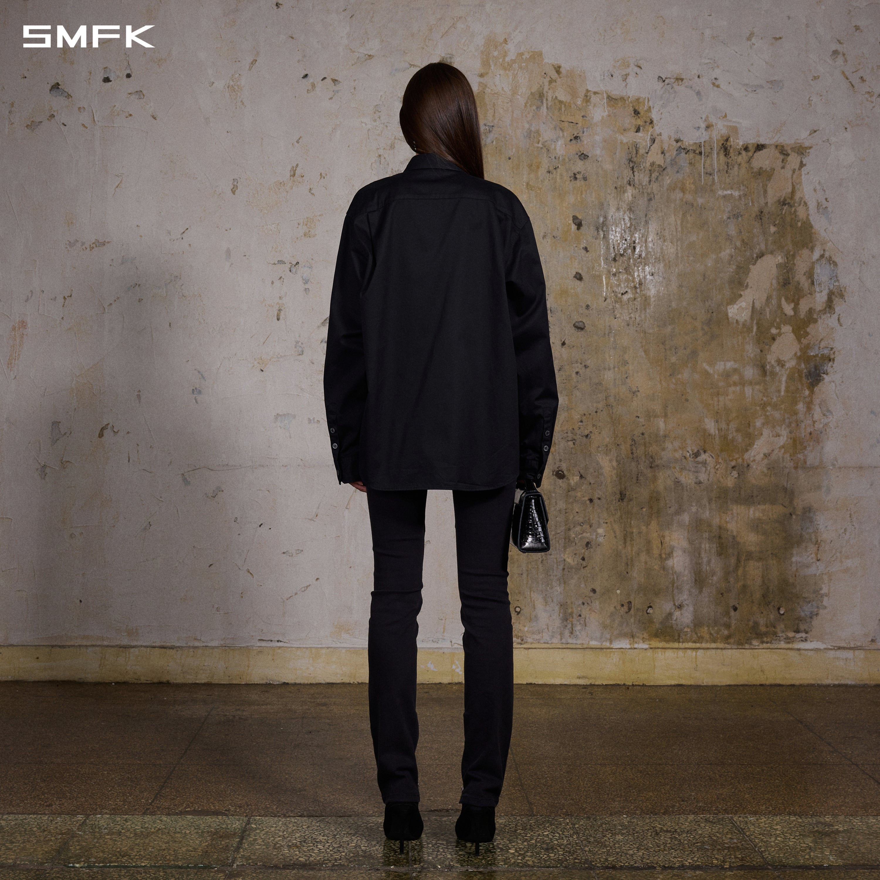 PERMANENT FORMAL SHIRT/COMBED COOTTON/U MIDNIGHT BLACK