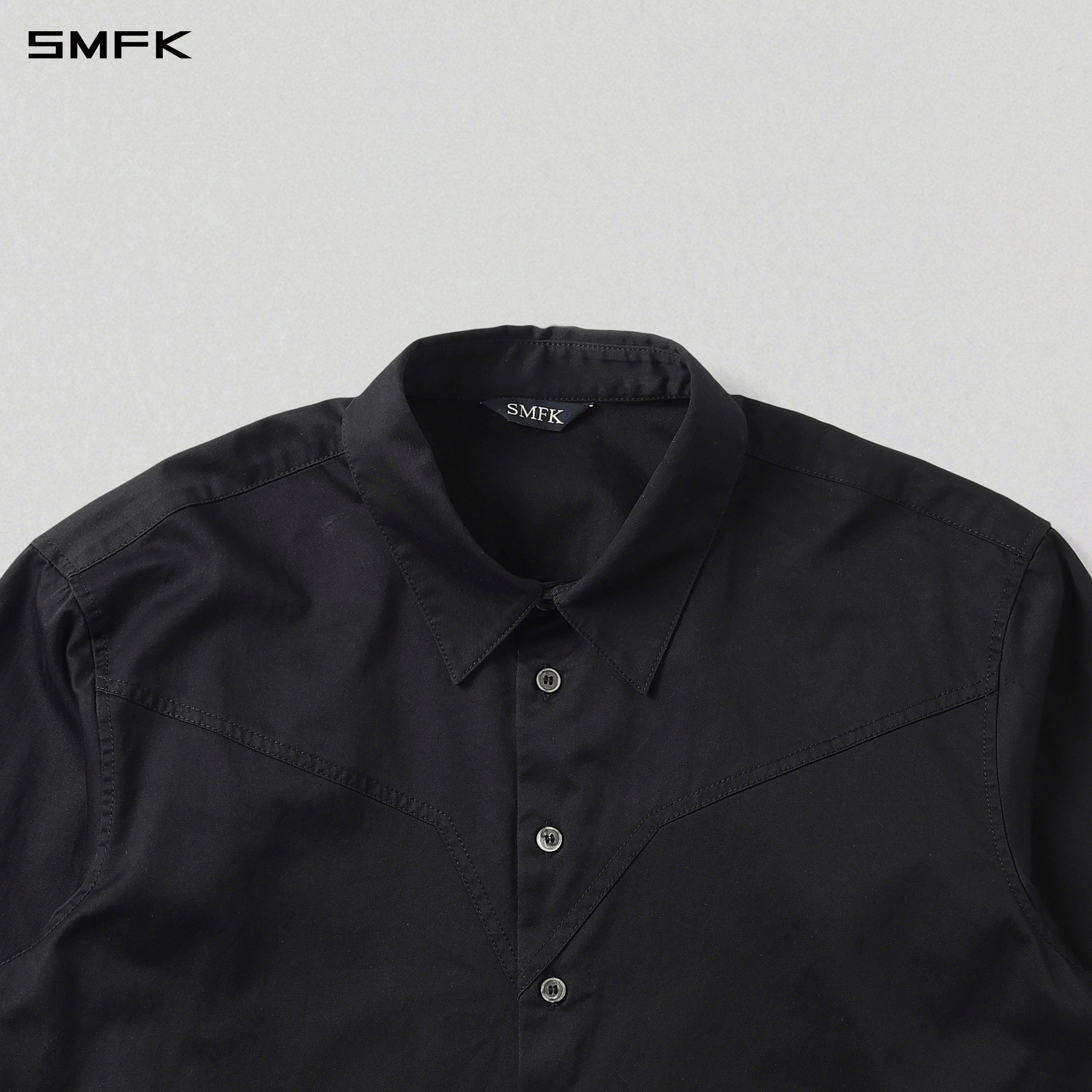 PERMANENT FORMAL SHIRT/COMBED COOTTON/U MIDNIGHT BLACK