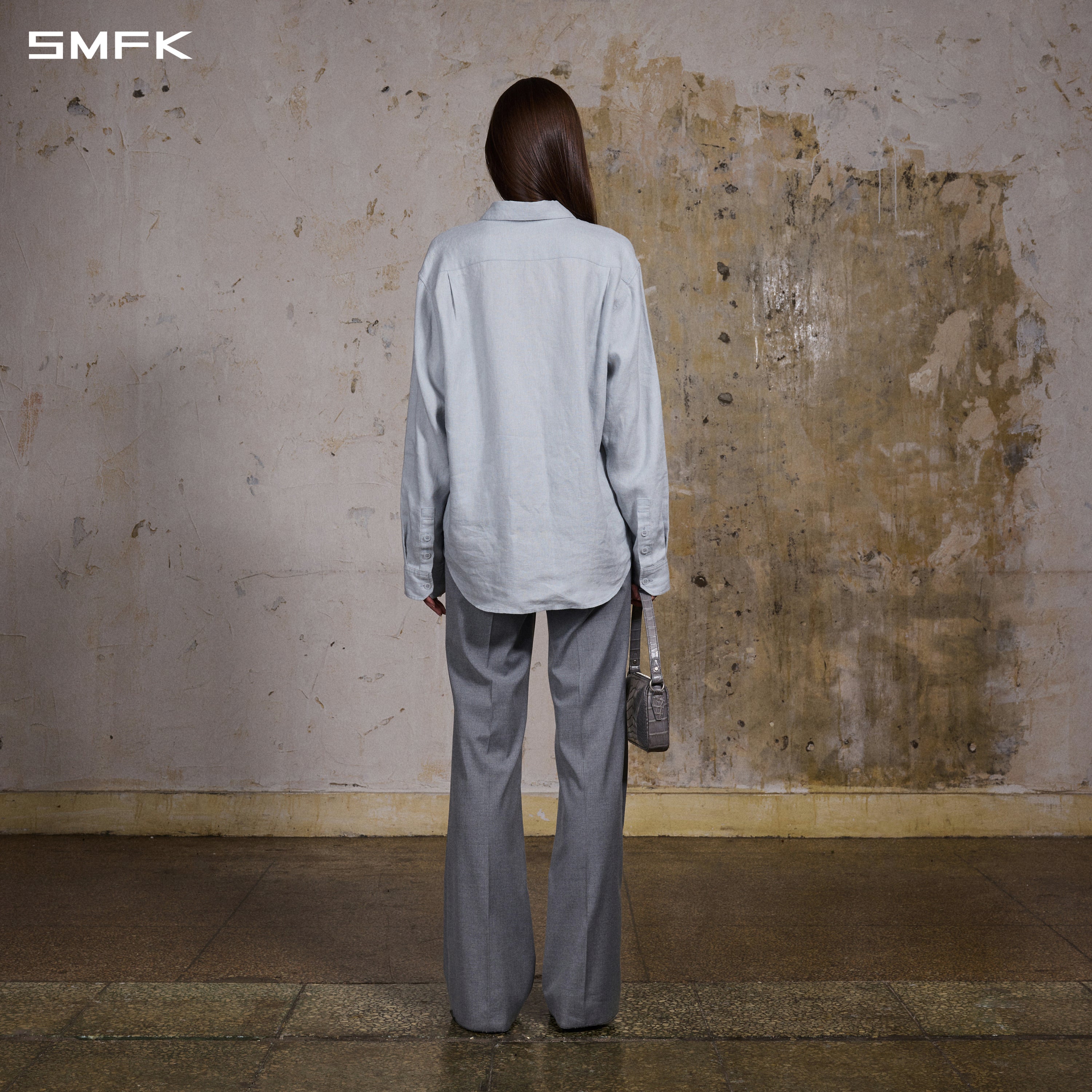PERMANENT FORMAL SHIRT/LINEN/U LINEN GREY