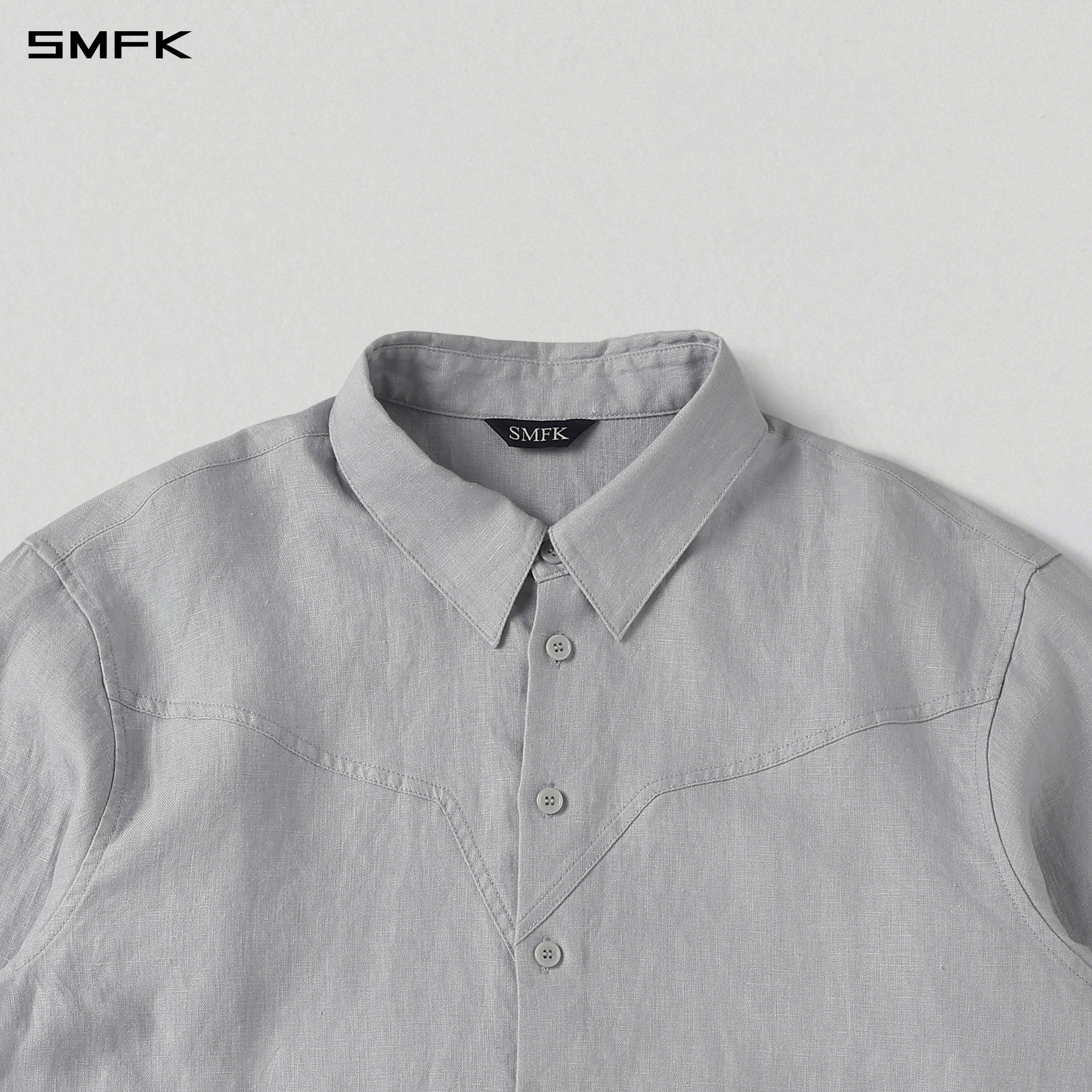 PERMANENT FORMAL SHIRT/LINEN/U LINEN GREY