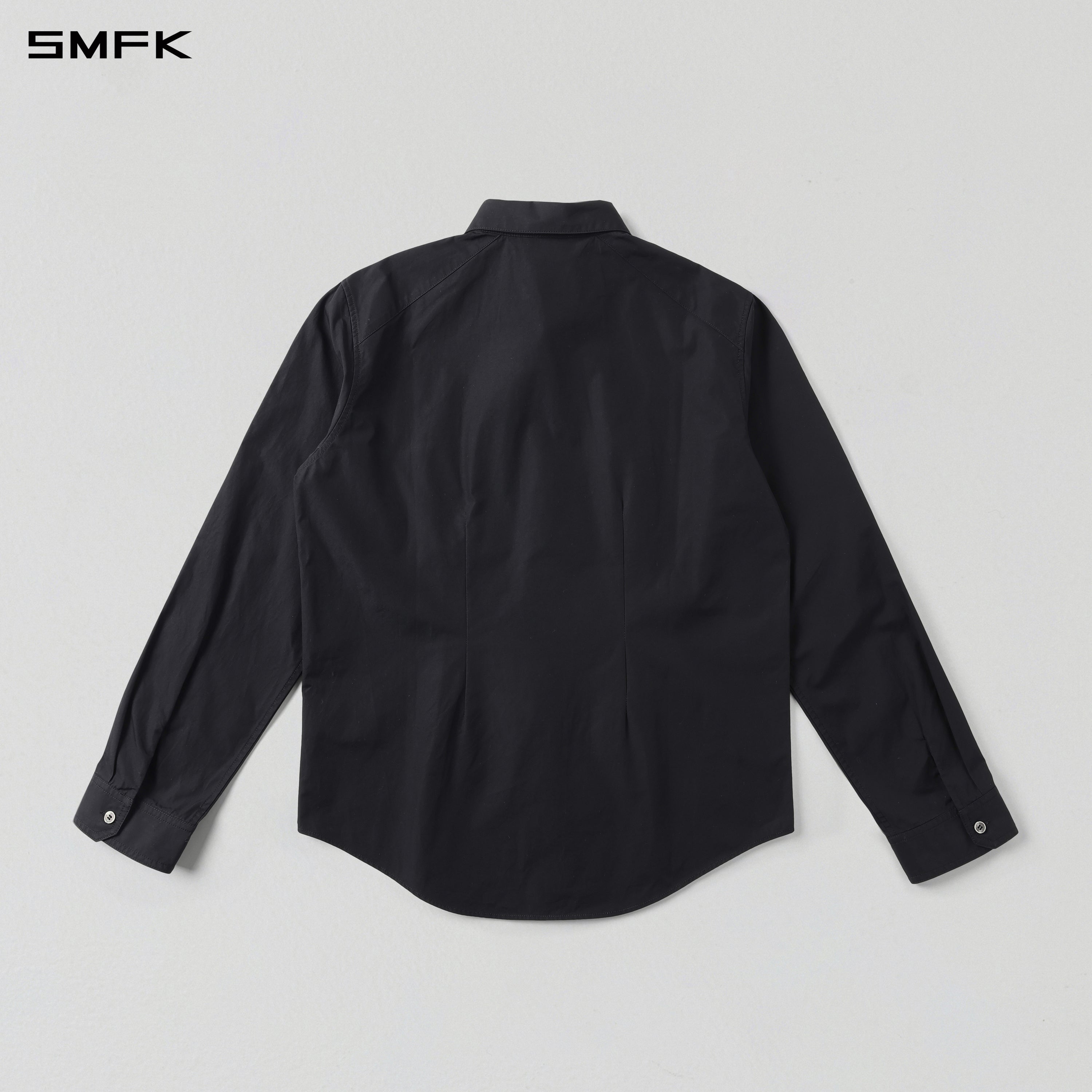PERMANENT SLIM FORMAL SHIRT/COMBED COTTON/U MIDNIGHT BLACK
