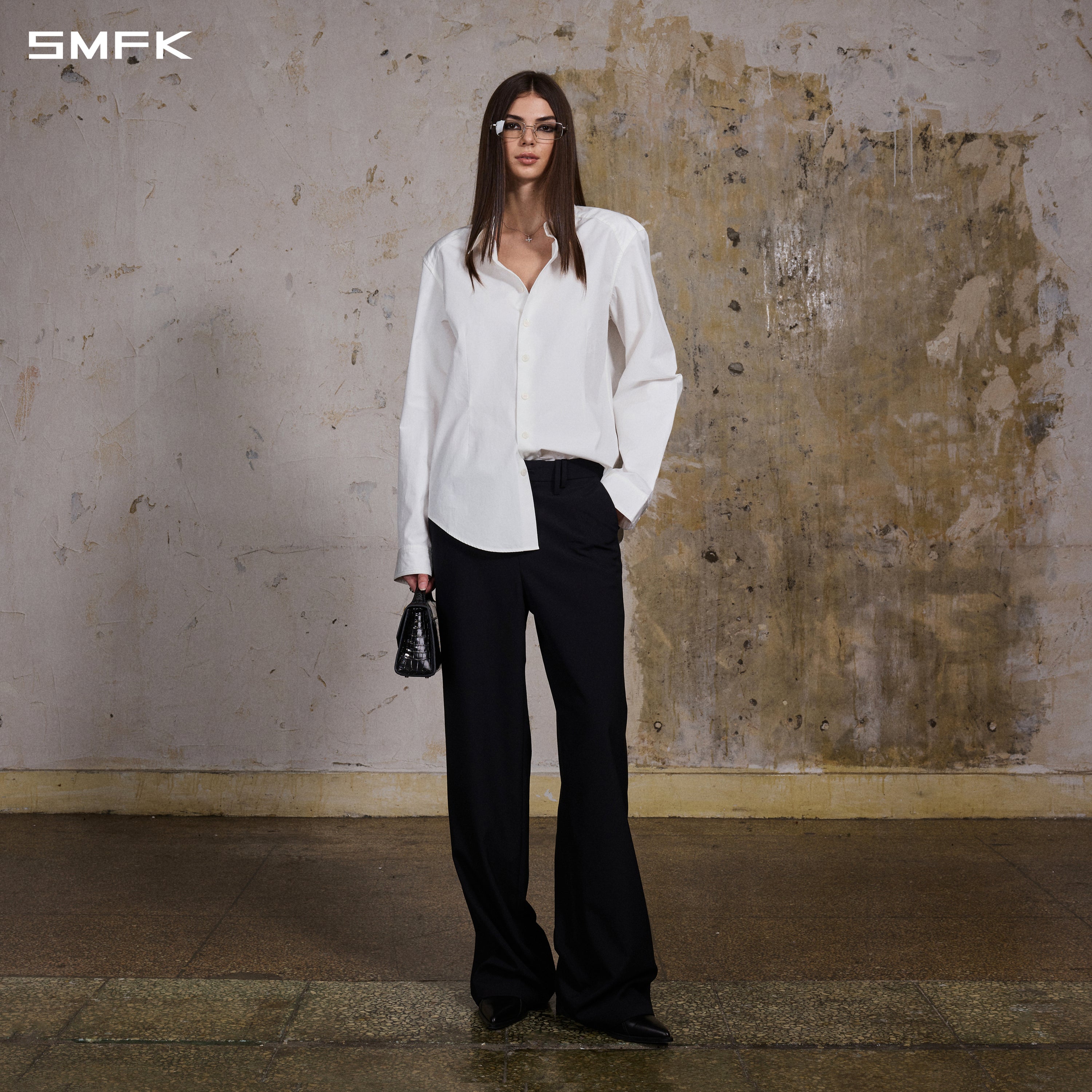 PERMANENT SLIM FORMAL SHIRT/COMBED COTTON/U CLOUD WHITE