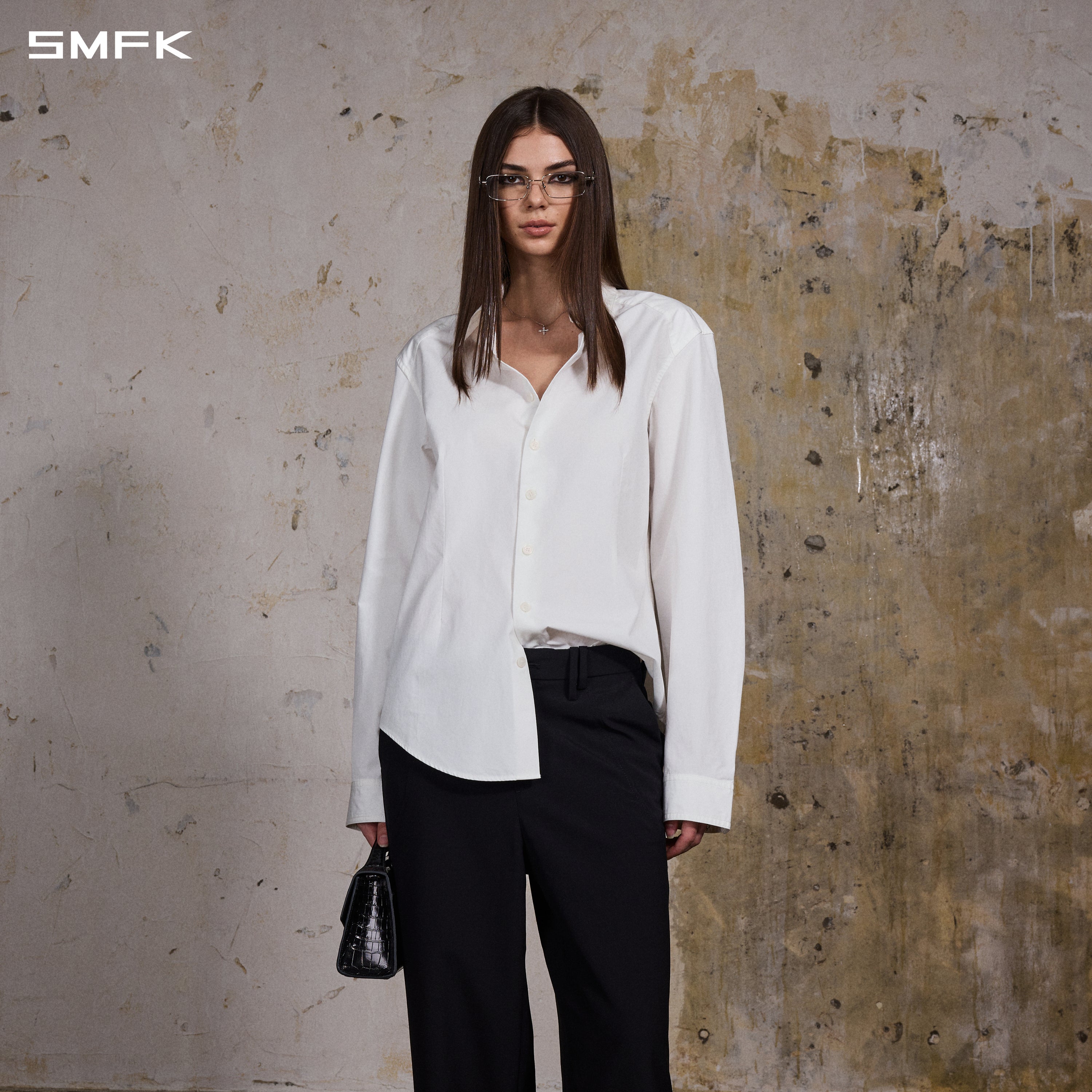 PERMANENT SLIM FORMAL SHIRT/COMBED COTTON/U CLOUD WHITE