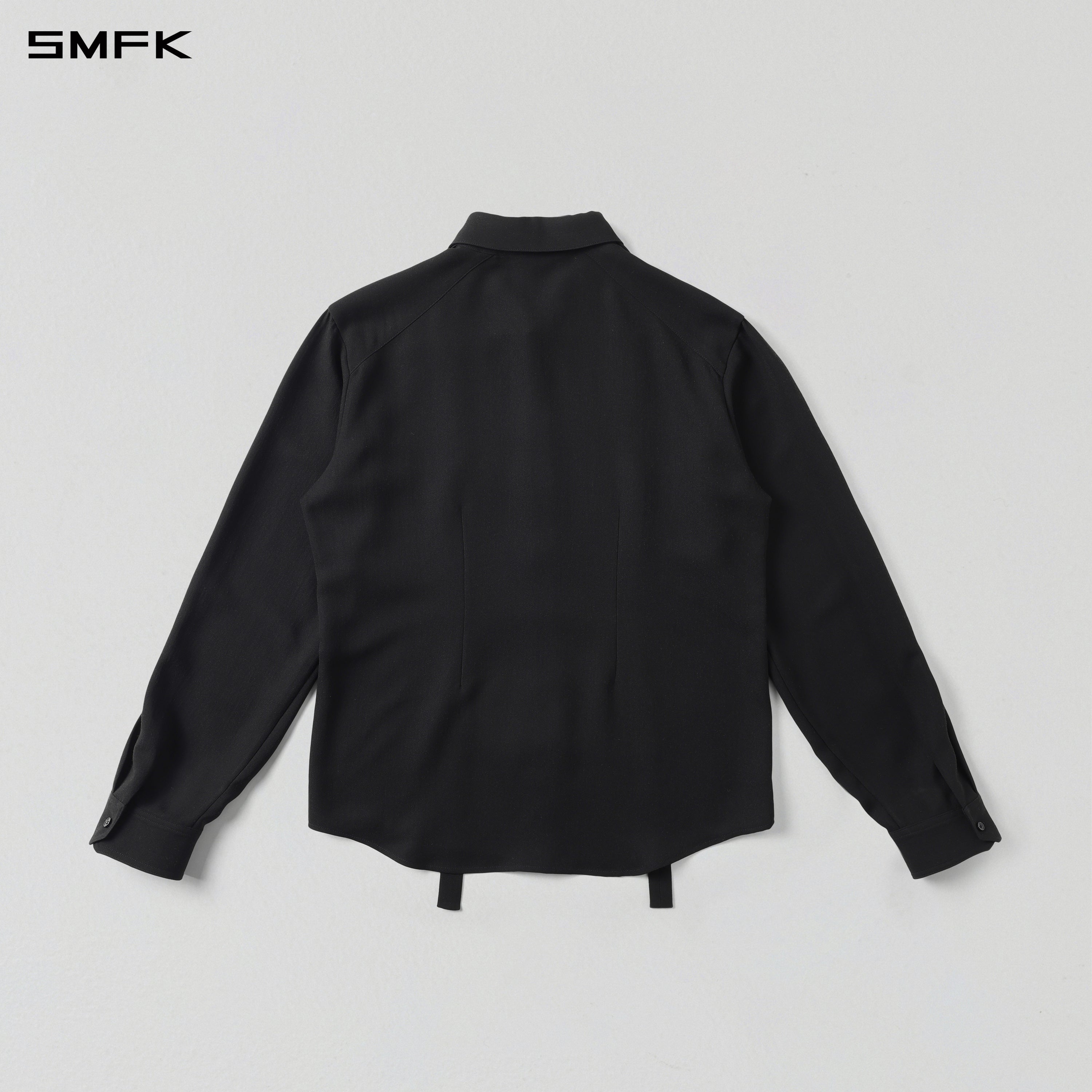 MIRAGE SIREN MIST SLIM EVENING SHIRT/ACETATE+LYOCELL+POLYESTER+WOOL/U MIDNIGHT BLACK