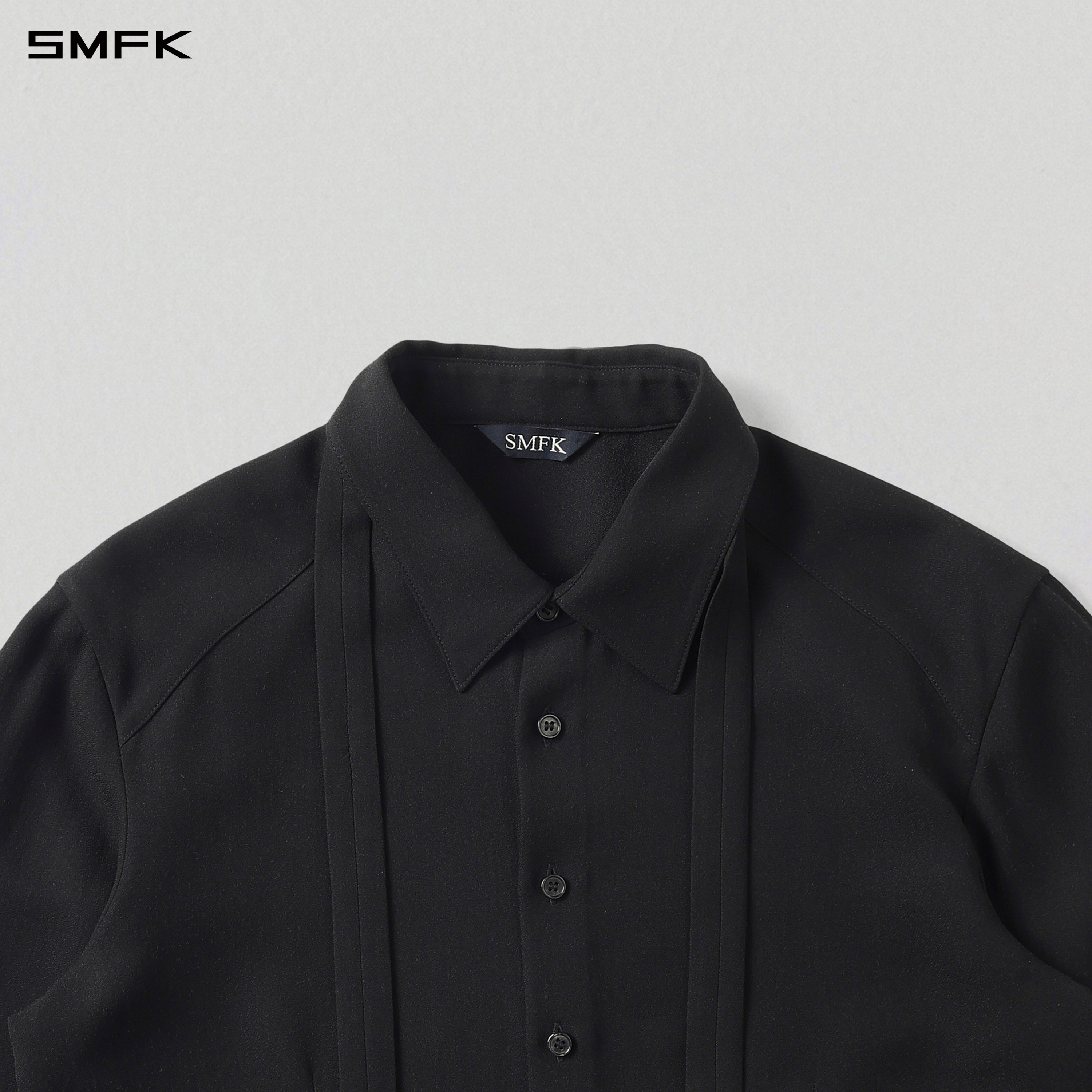 MIRAGE SIREN MIST SLIM EVENING SHIRT/ACETATE+LYOCELL+POLYESTER+WOOL/U MIDNIGHT BLACK