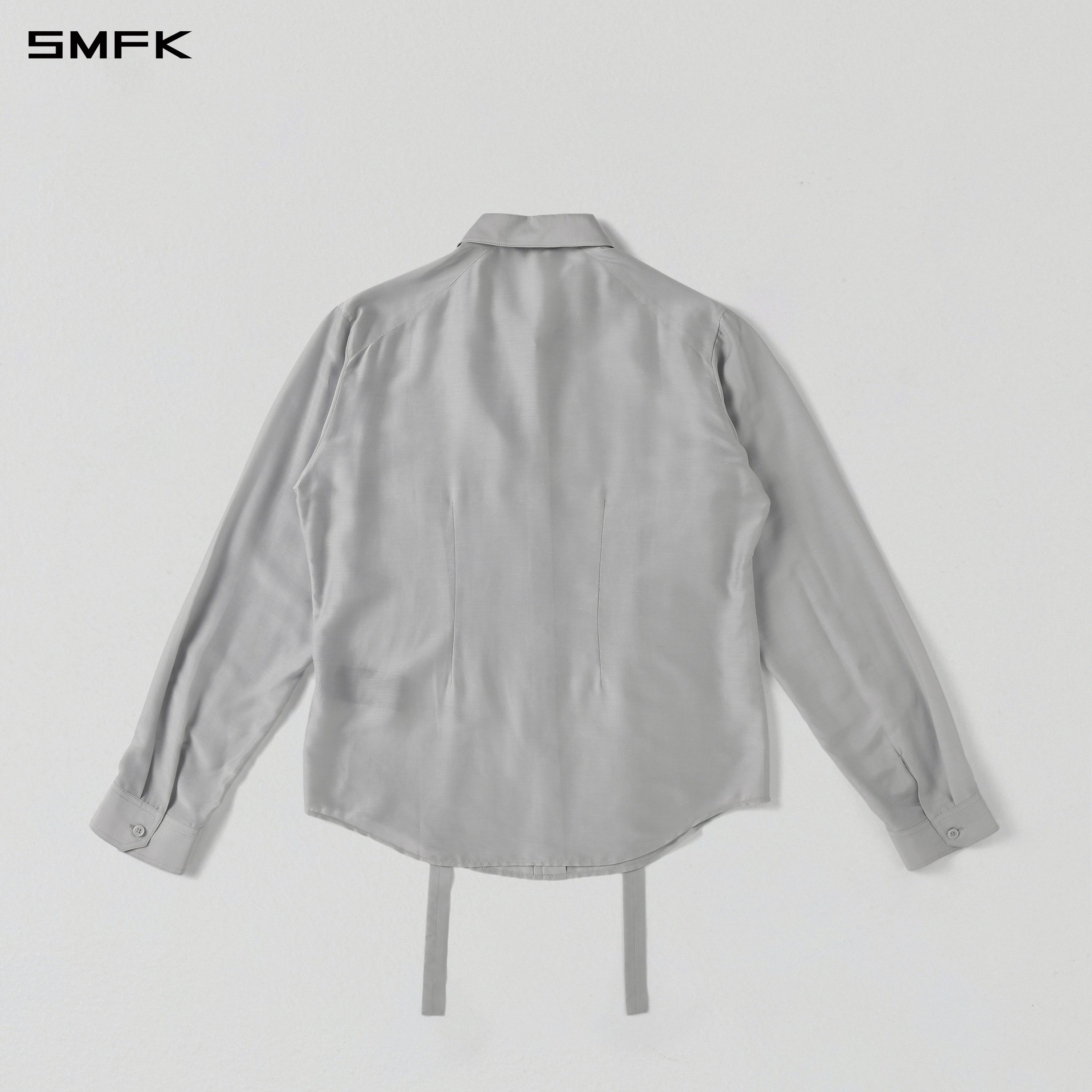MIRAGE SIREN MIST SLIM EVENING SHIRT/MODAL + ACETATE + SILK/U GLACIER GREY