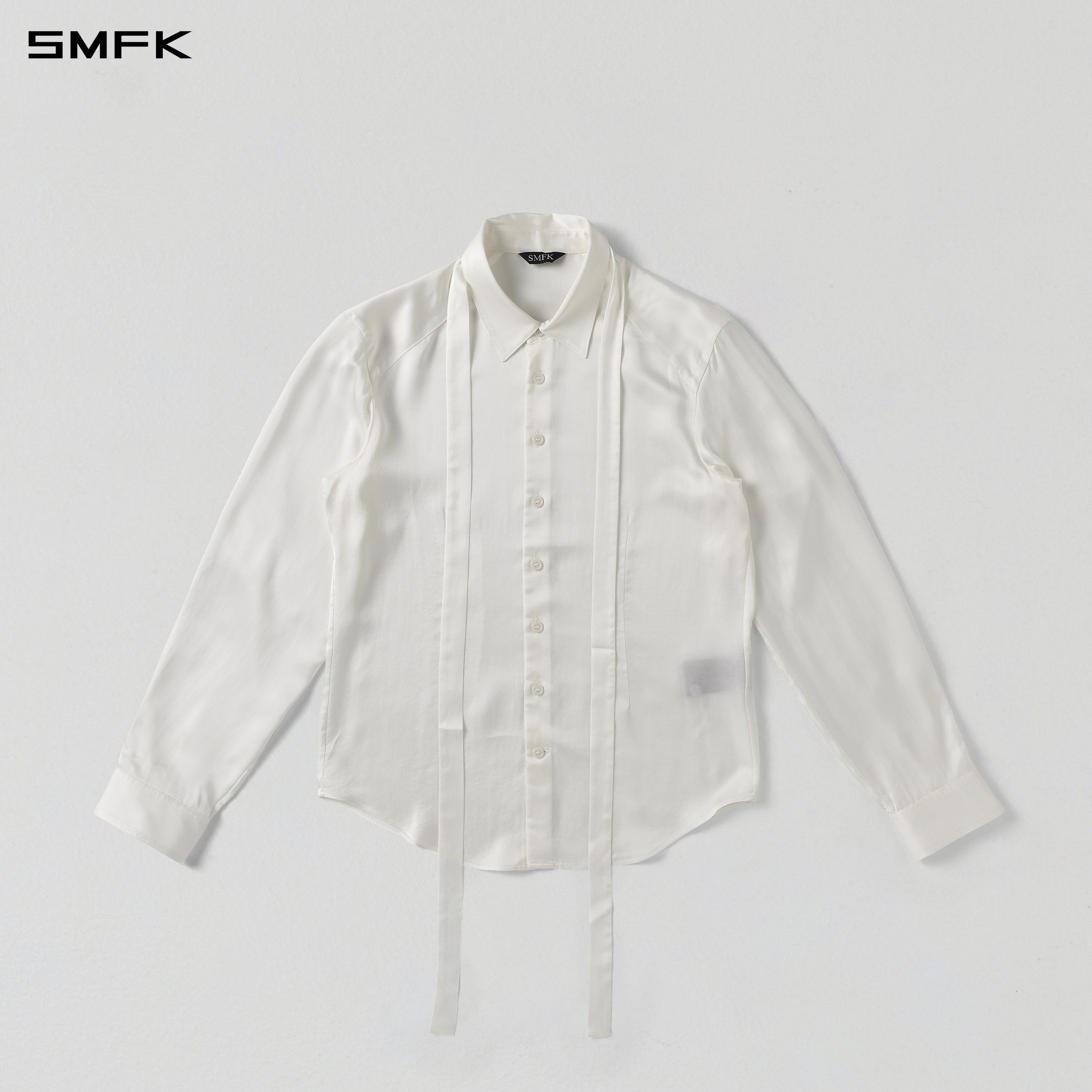 MIRAGE SIREN MIST SLIM EVENING SHIRT/RAYON+MODAL + ACETATE + SILK/U CLOUD WHITE