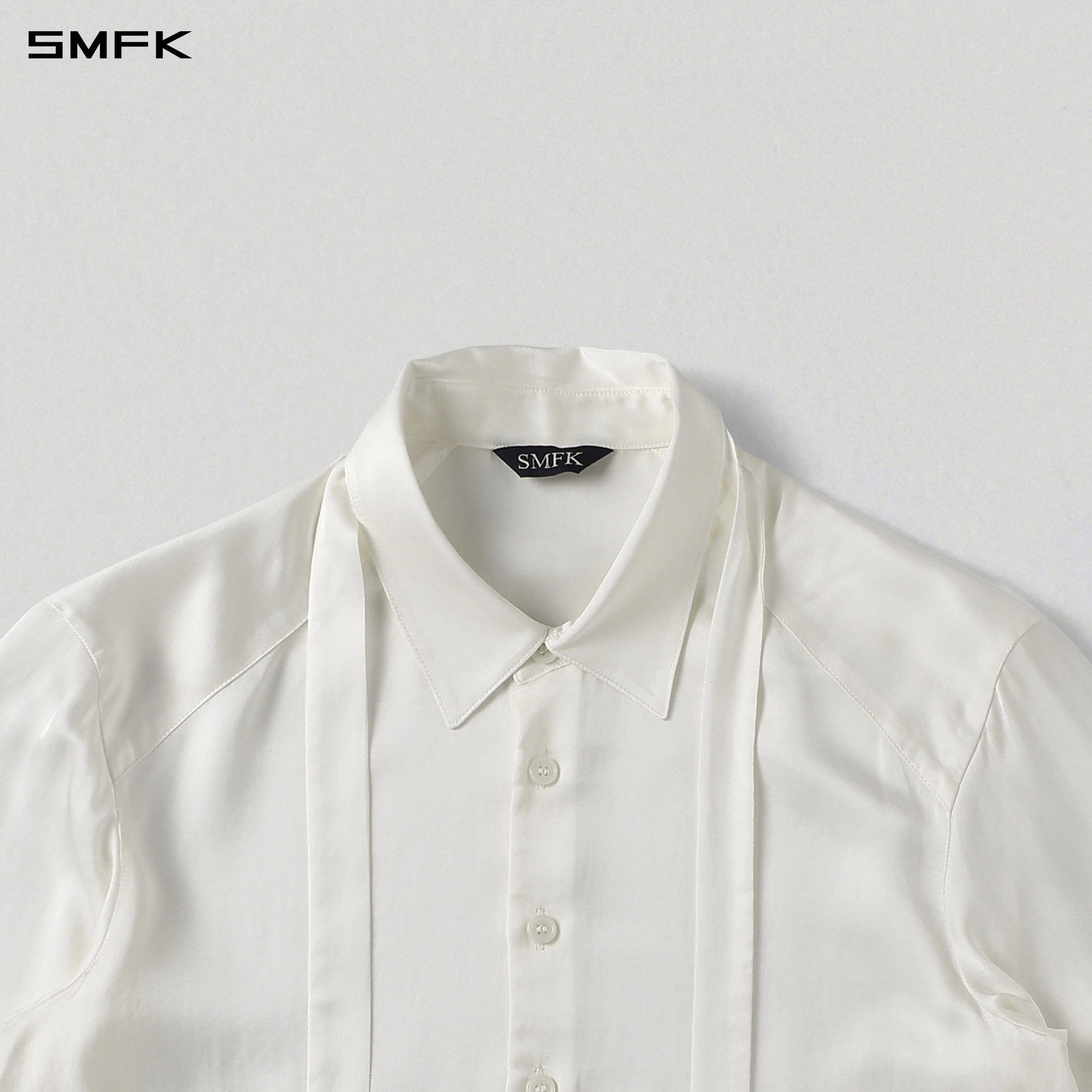 MIRAGE SIREN MIST SLIM EVENING SHIRT/RAYON+MODAL + ACETATE + SILK/U CLOUD WHITE