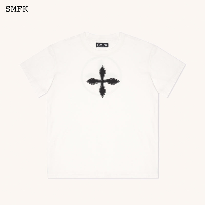 Compass Cross Vintage Oversize Tee in White – SMFK Official