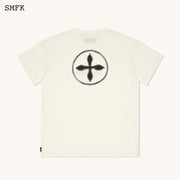 Compass Cross Vintage Oversize Tee in White