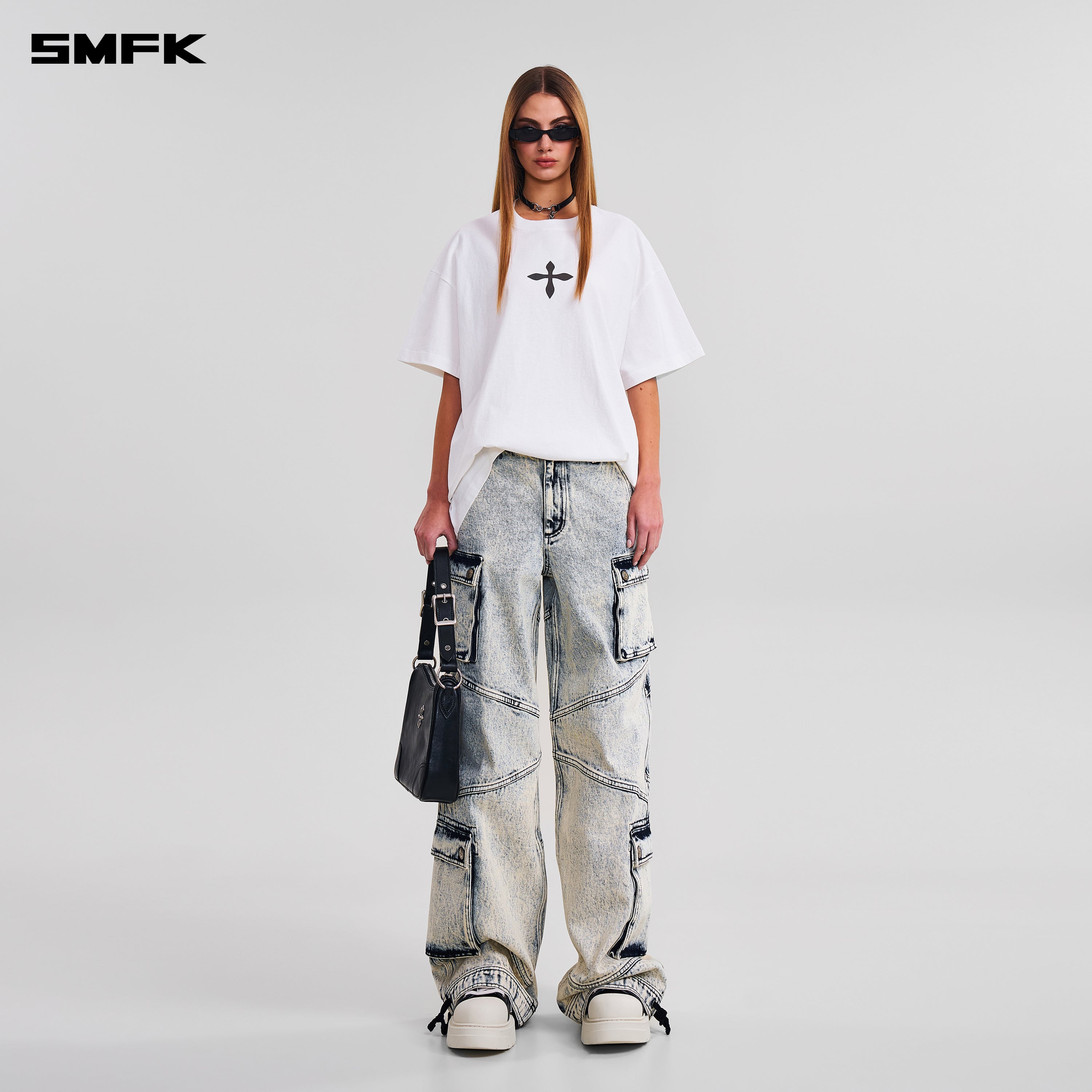 COMPASS MODE MASSIVE TEE-MAGNOLIA/COTTON CLOUD WHITE