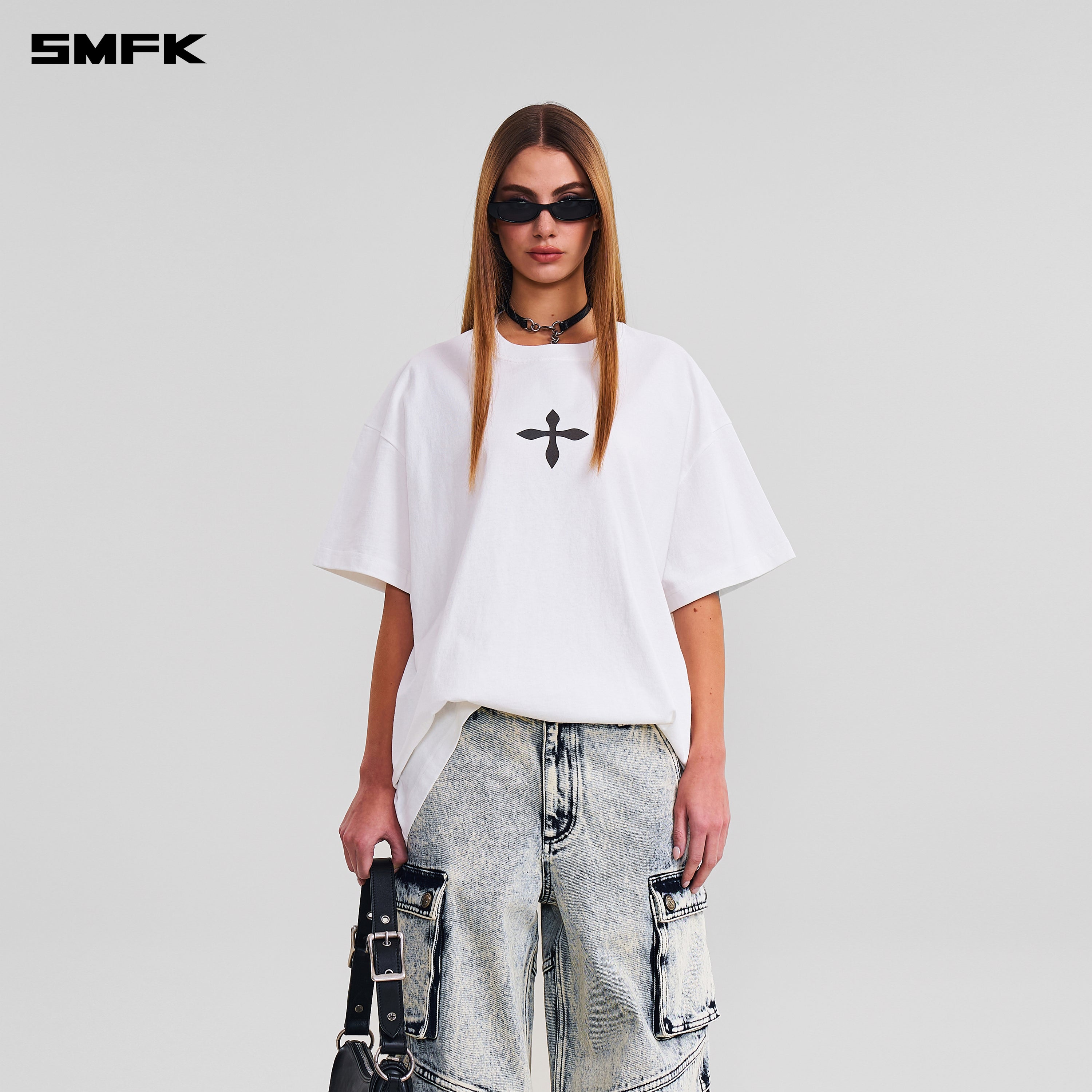 COMPASS MODE MASSIVE TEE-MAGNOLIA/COTTON CLOUD WHITE