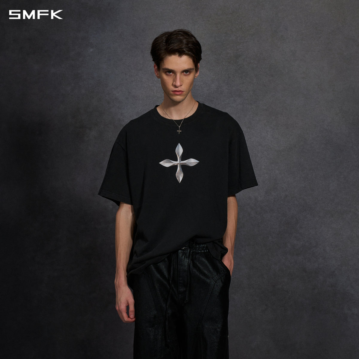 VINTAGE GUERNICA COMPASS LOOSE TEE/U WILD BLACK