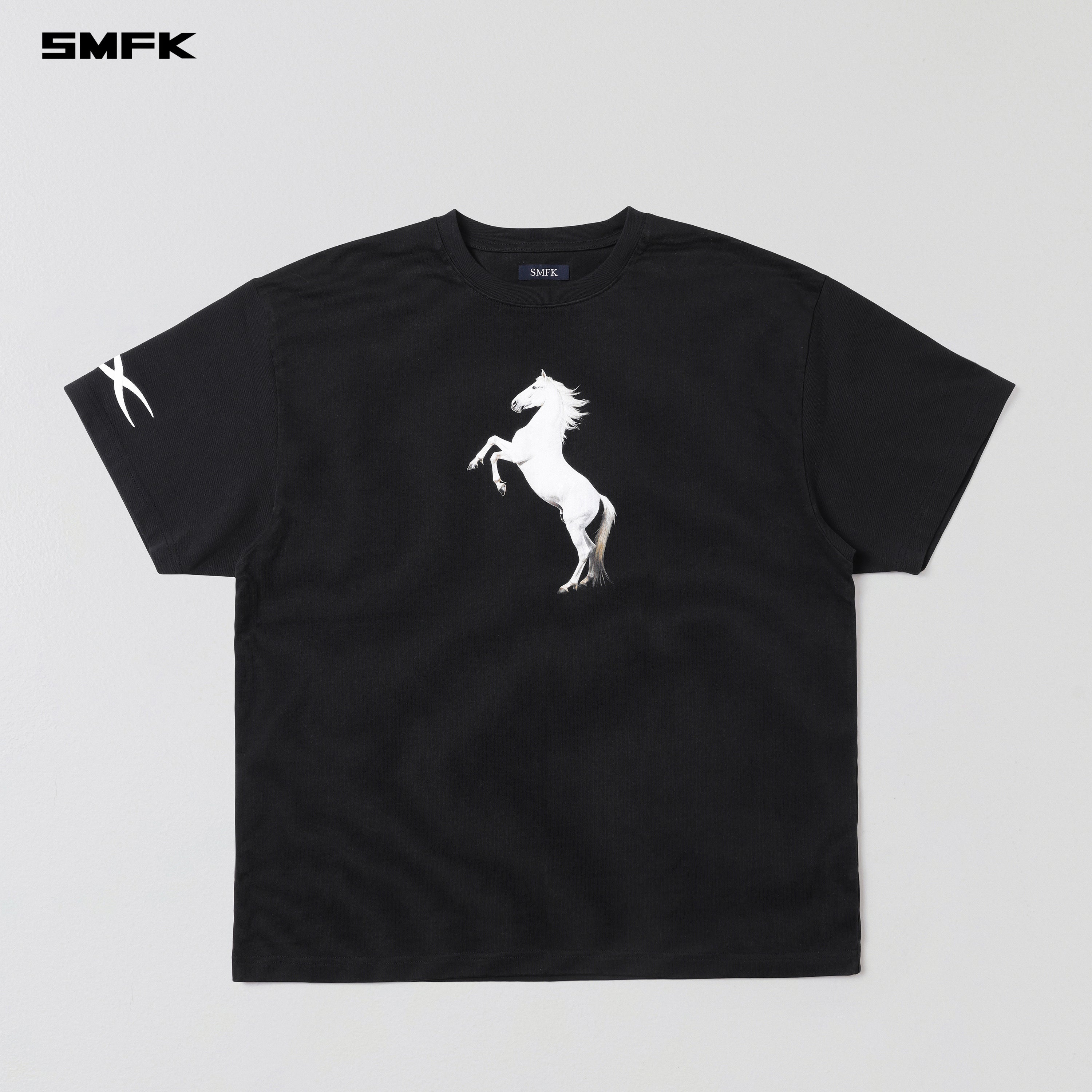 VINTAGE LOOSE DOUBLE-SIDE TEE/COMBED COTTON WILD BLACK