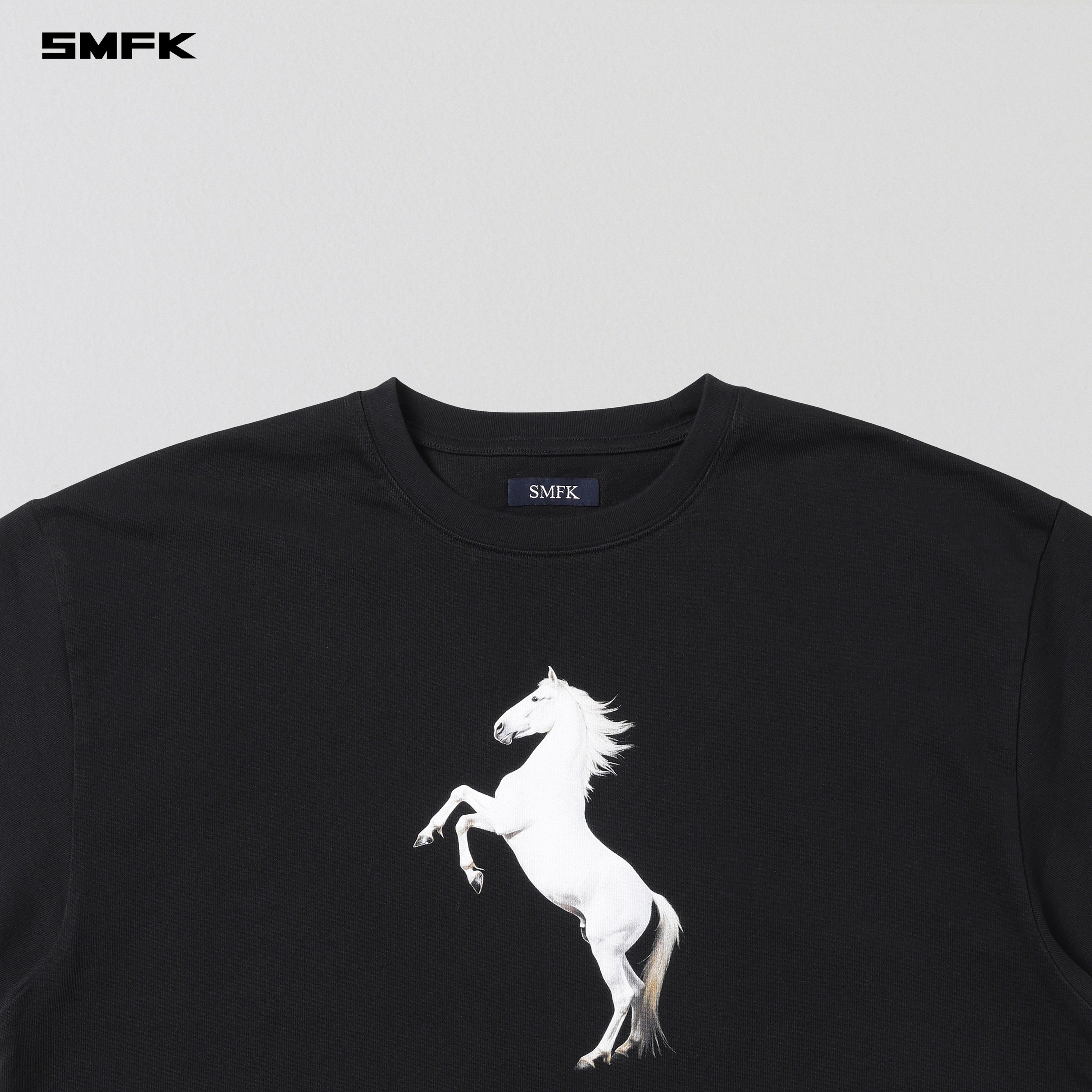 VINTAGE LOOSE DOUBLE-SIDE TEE/COMBED COTTON WILD BLACK