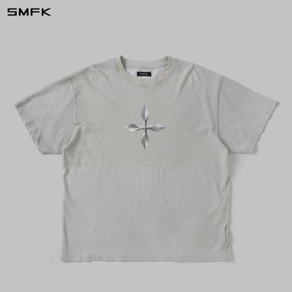 VINTAGE GUERNICA COMPASS LOOSE TEE/U WHITE GREY