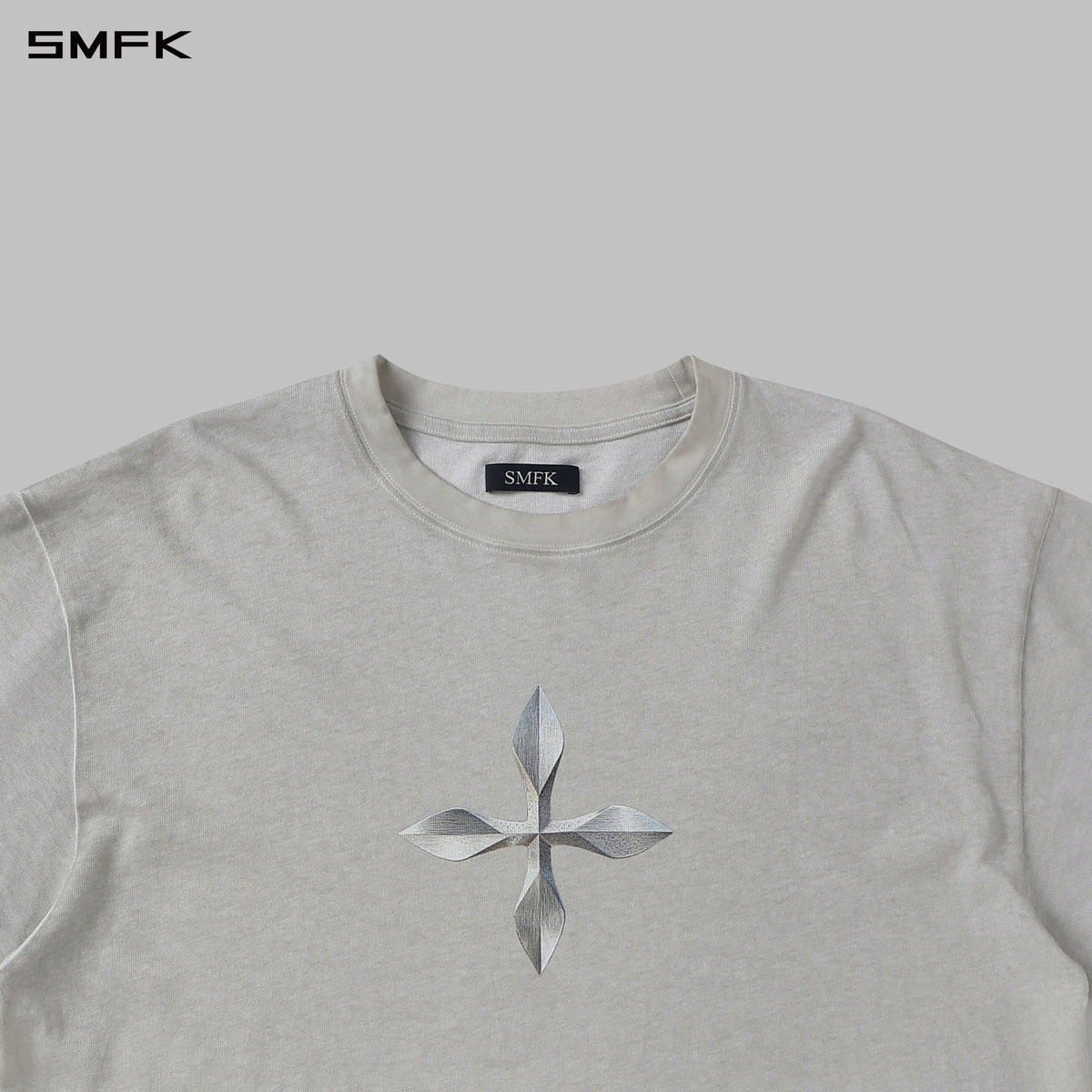 VINTAGE GUERNICA COMPASS LOOSE TEE/U WHITE GREY