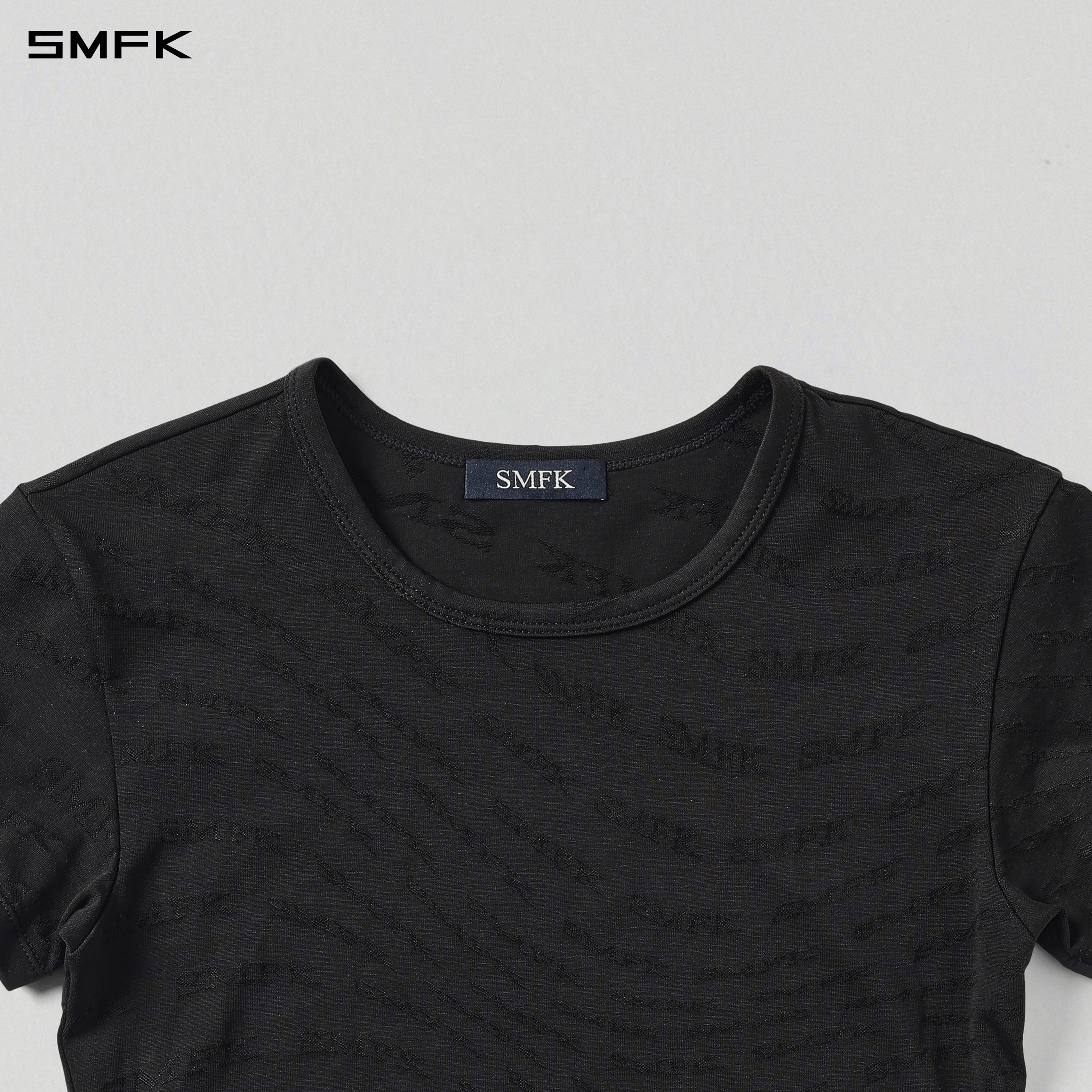 VINTAGE MUSE SLIM TEE/COTTON+NYLON WILD BLACK